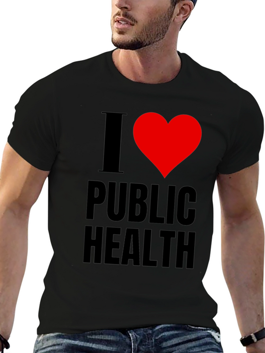 I Heart Public Health T-Shirt - Black Cotton Tee