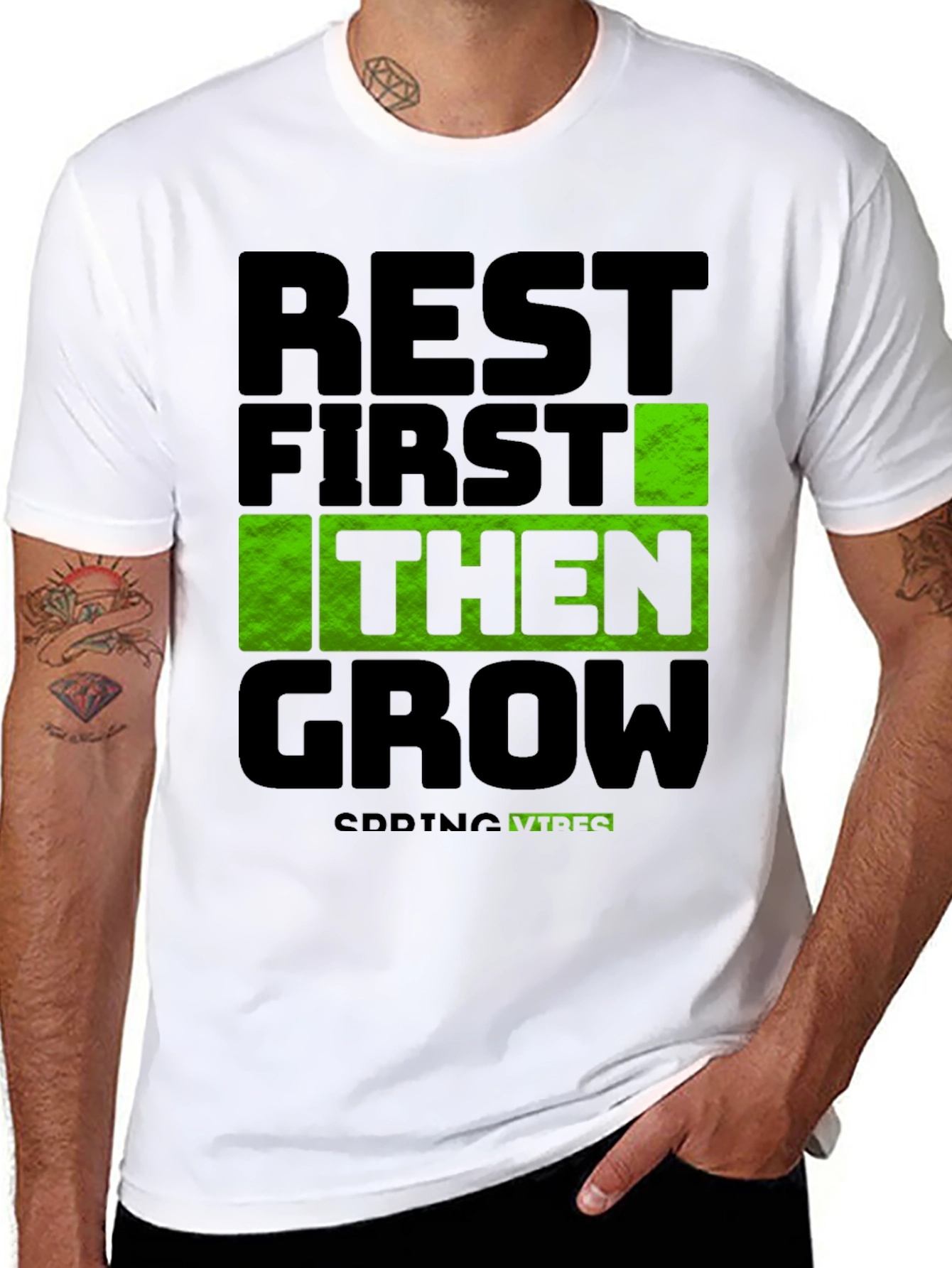 Rest First Then Grow - Spring Vibes T-Shirt
