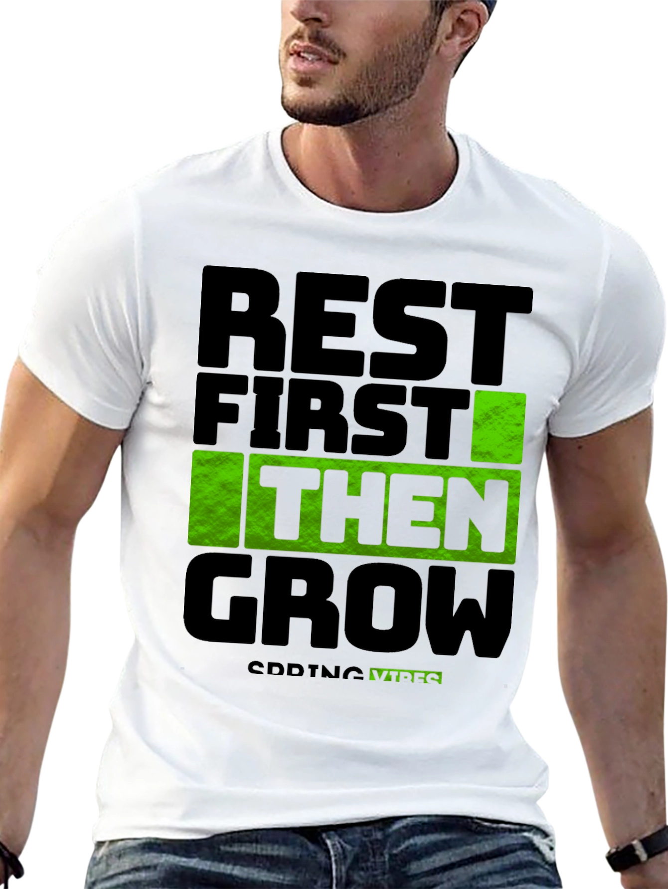 Rest First Then Grow - Spring Vibes T-Shirt
