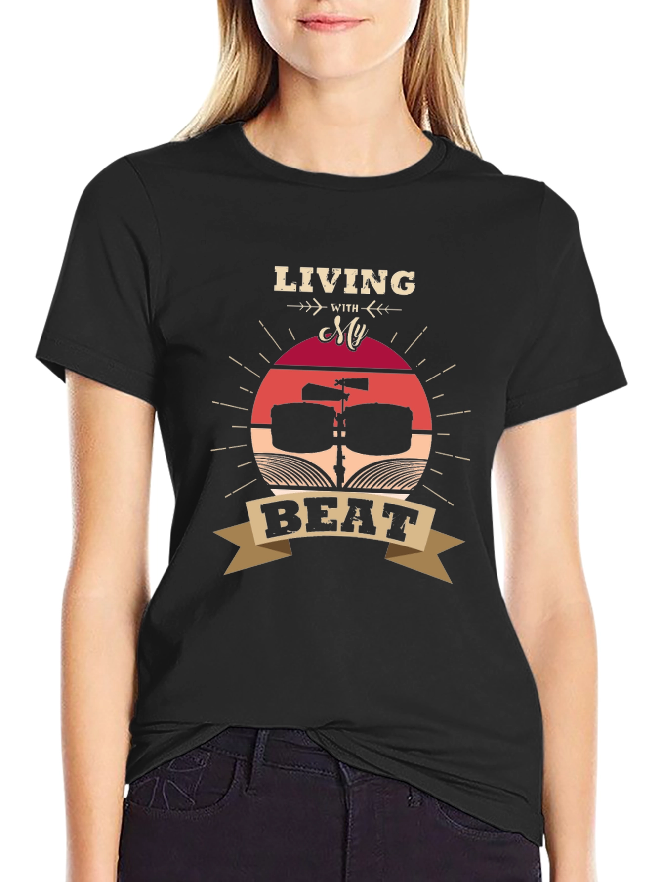 Living With My Beat T-Shirt - Music Lover Tee