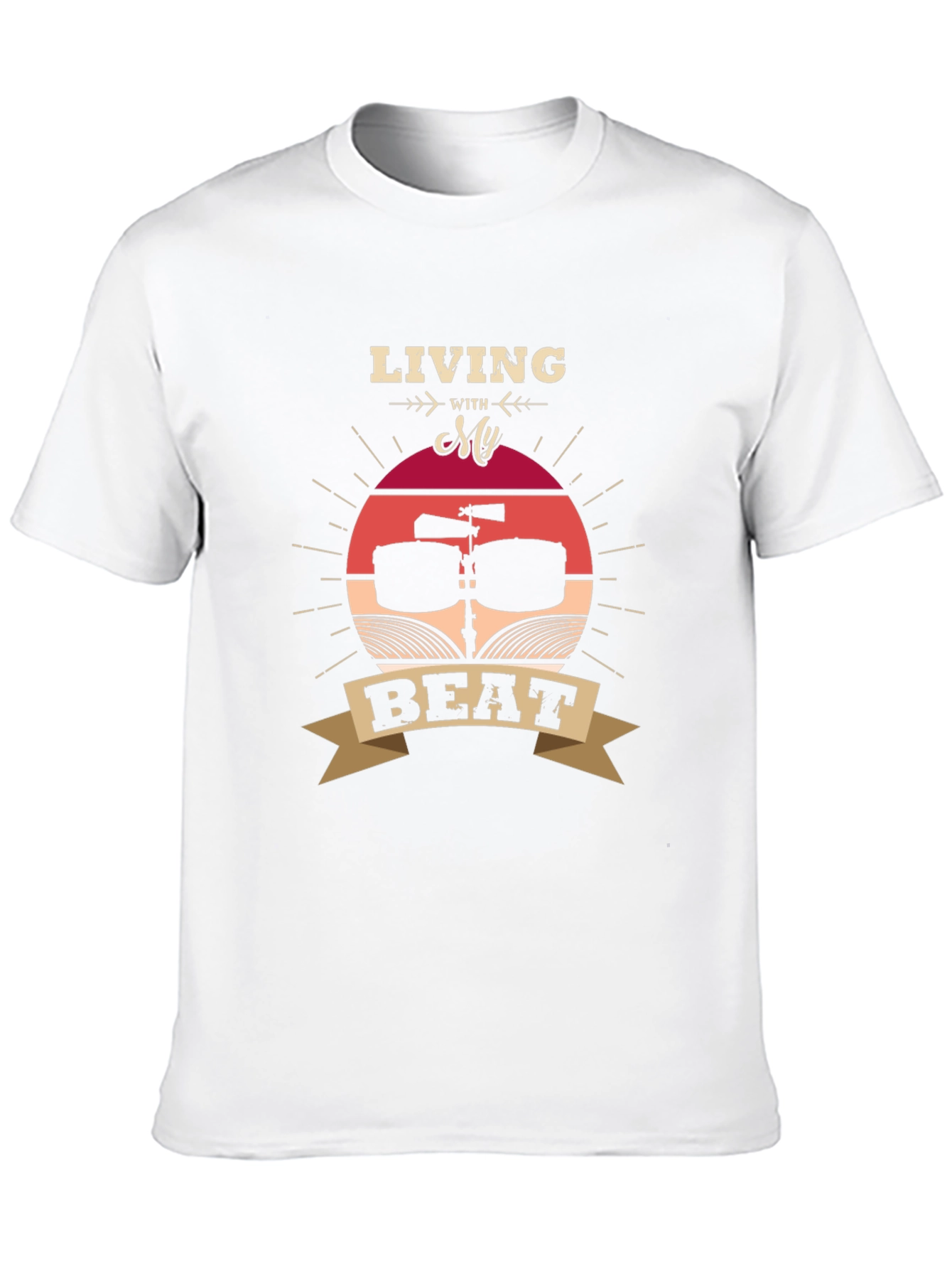 Living With My Beat T-Shirt - Music Lover Tee