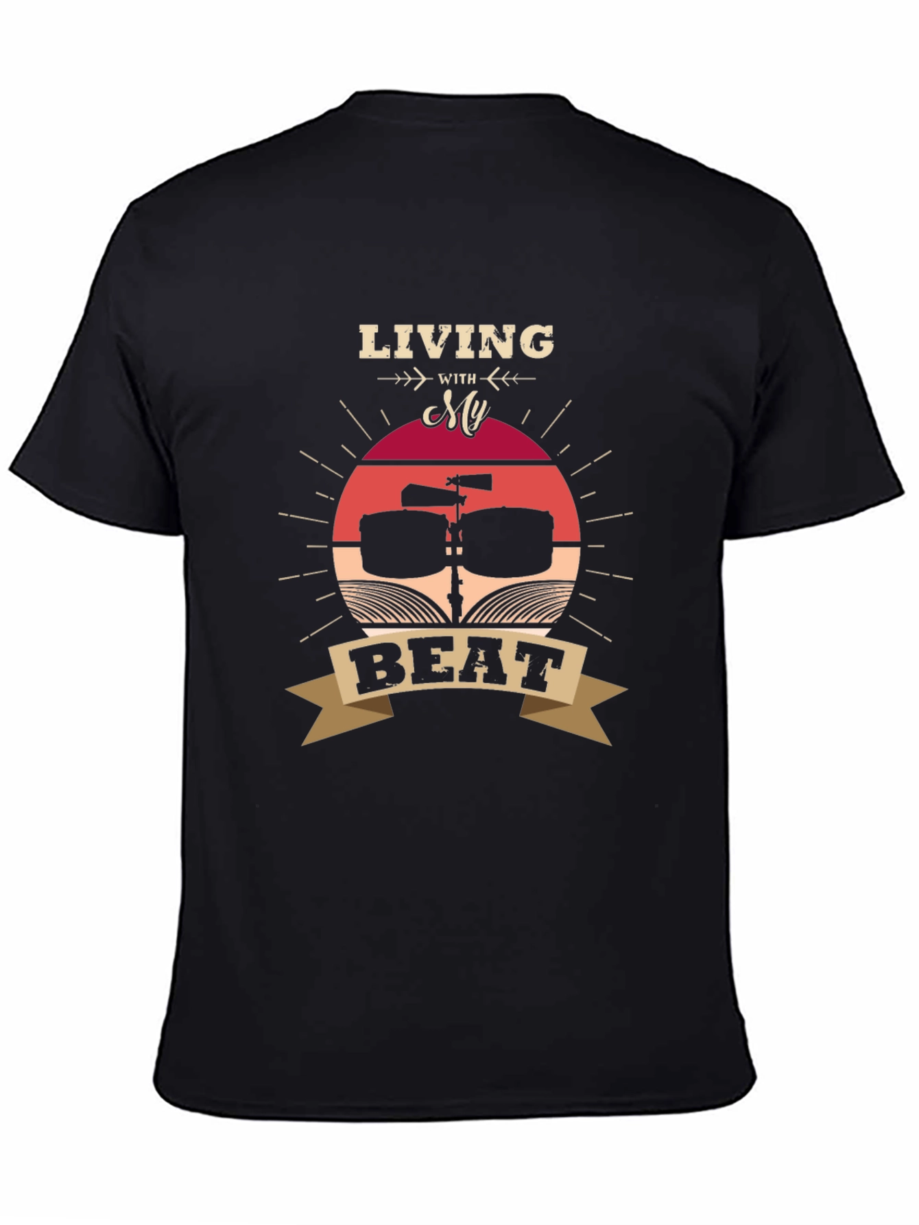 Living With My Beat T-Shirt - Music Lover Tee
