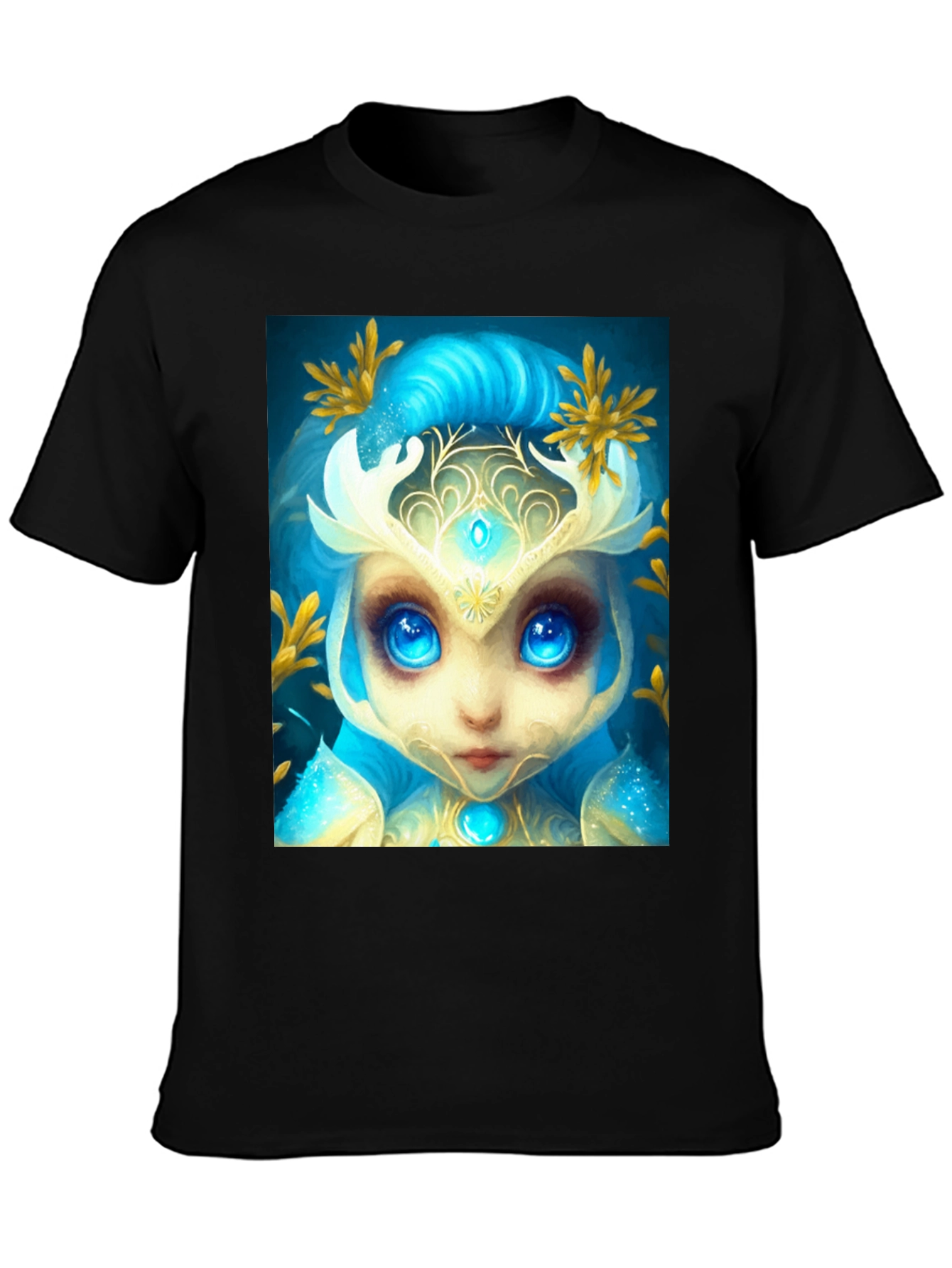 Mystical Creature Graphic Tee - Black Cotton Blend