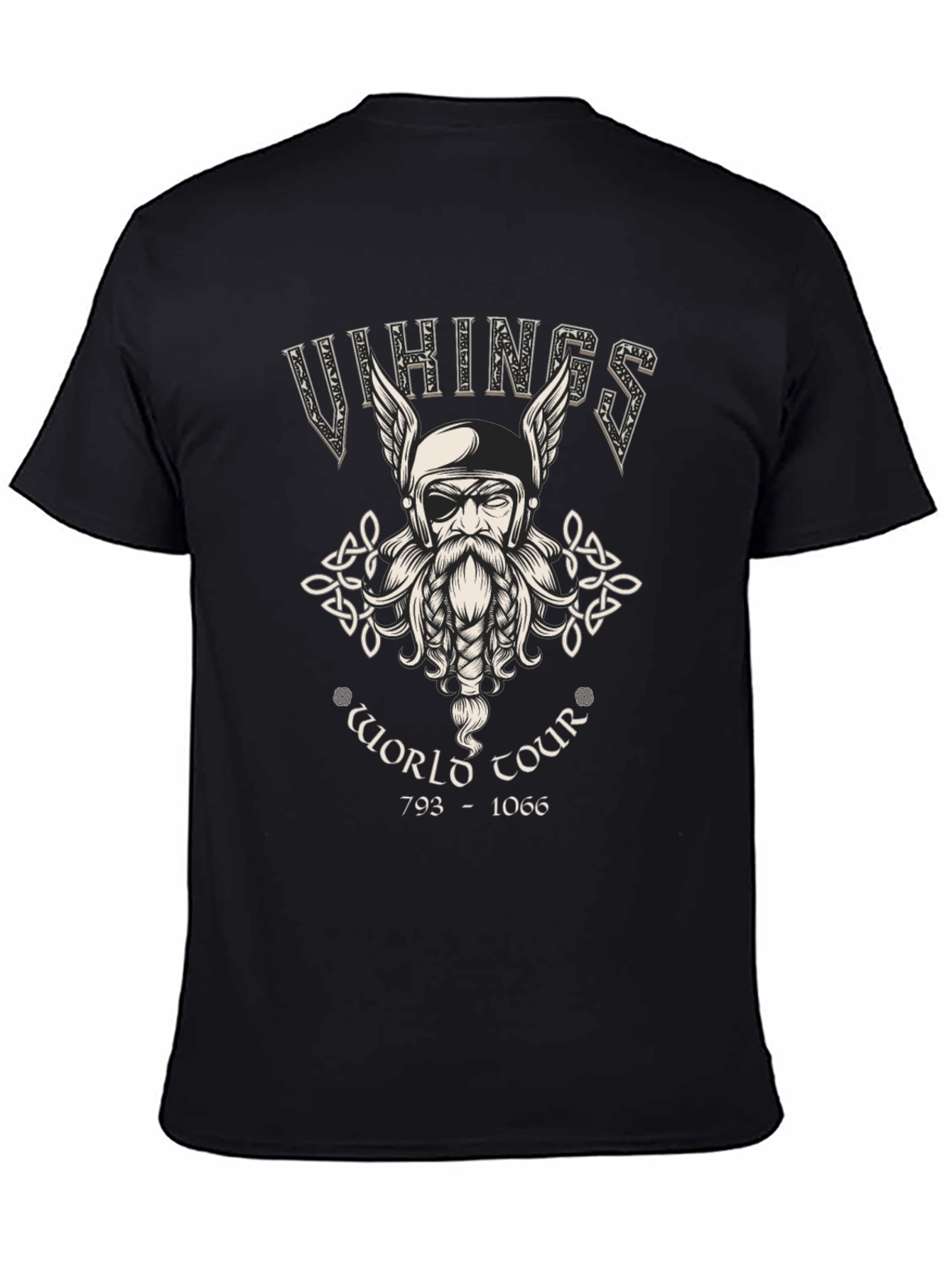 Vikings World Tour Graphic T-Shirt - Black