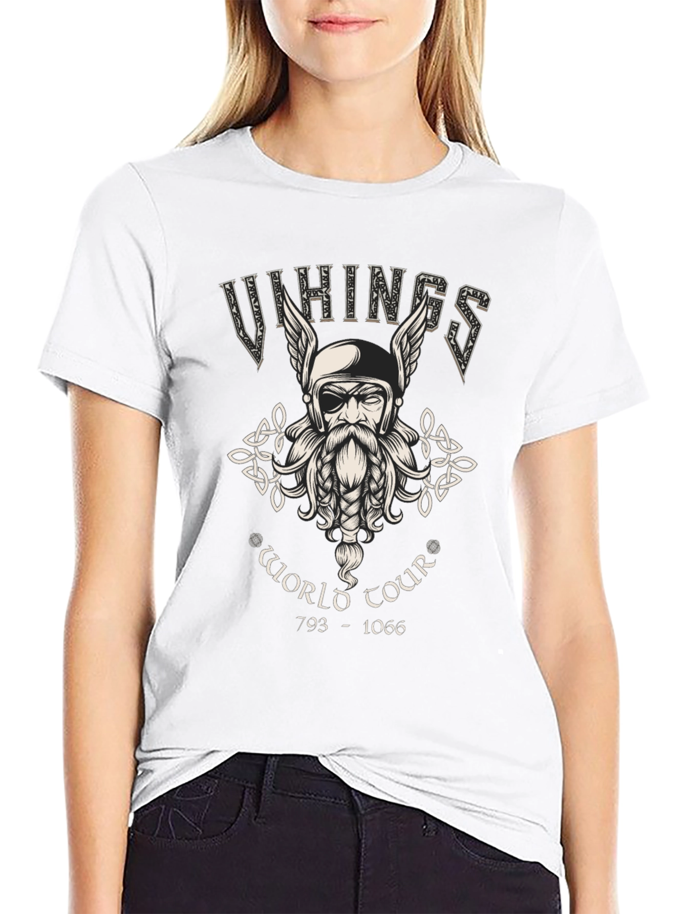 Vikings World Tour Graphic T-Shirt - Black