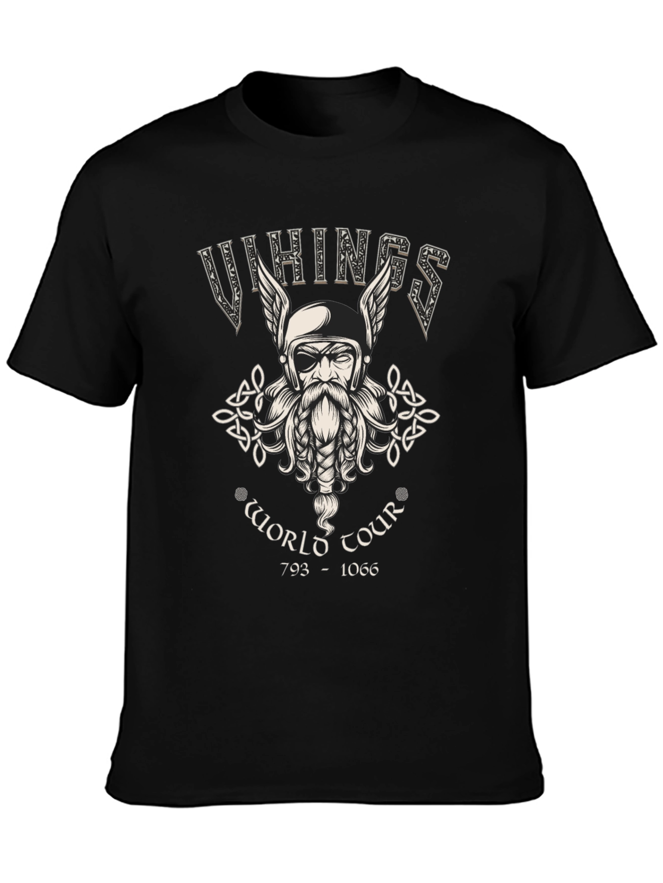 Vikings World Tour Graphic T-Shirt - Black