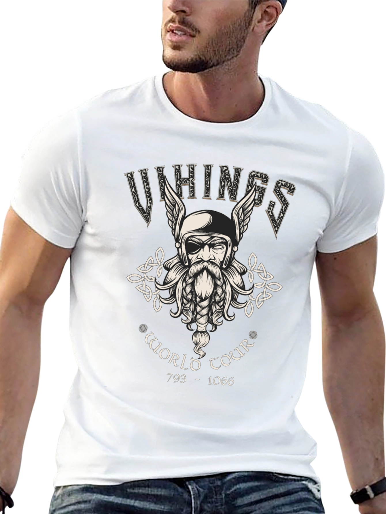 Vikings World Tour Graphic T-Shirt - Black