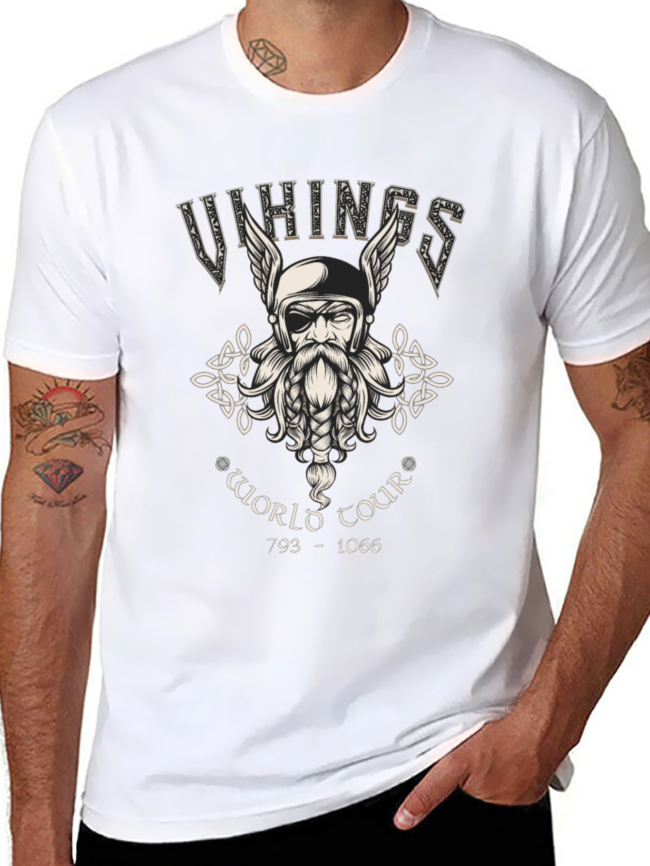 Vikings World Tour Graphic T-Shirt - Black