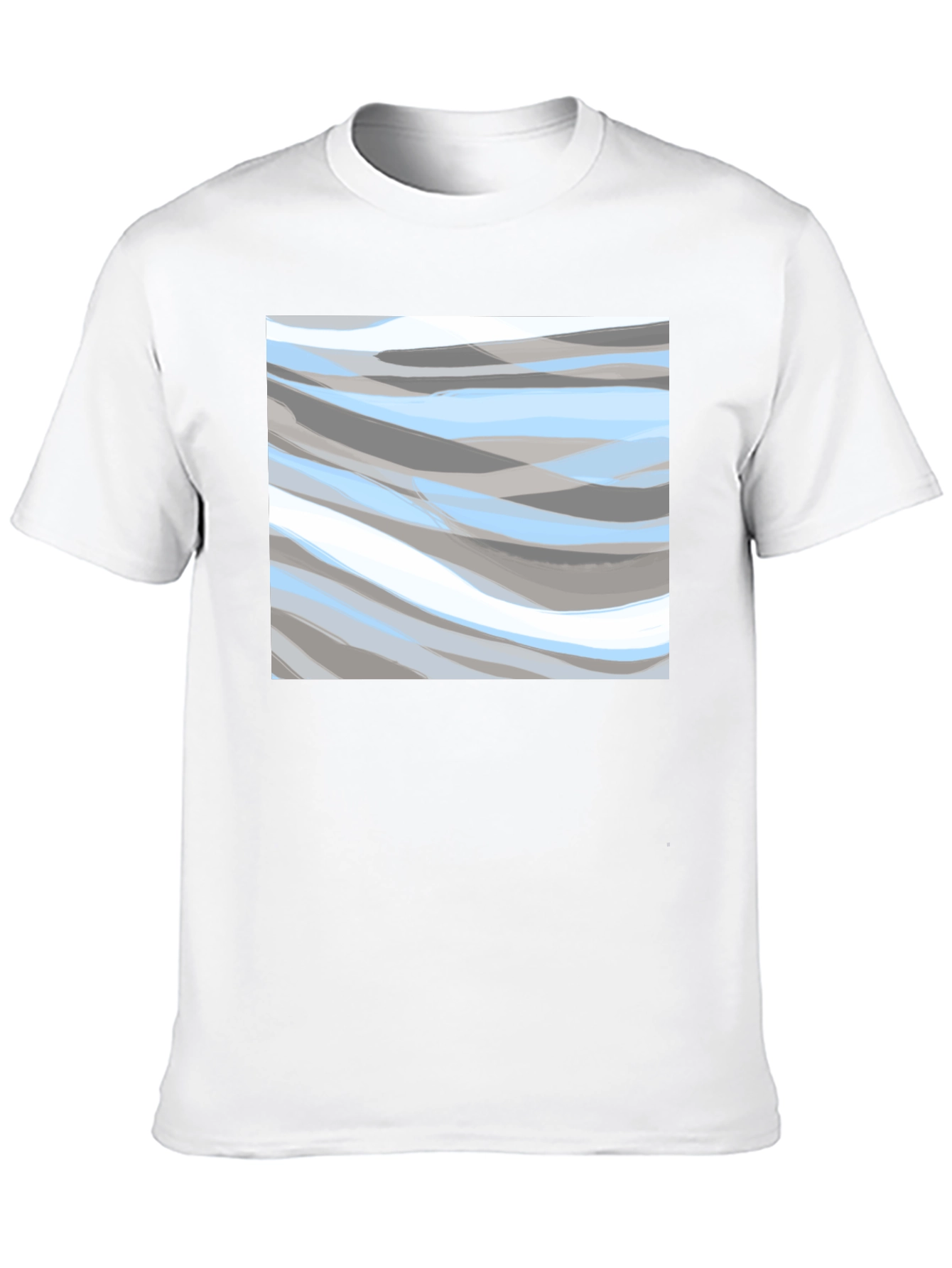 Abstract Wave Pattern Black T-Shirt