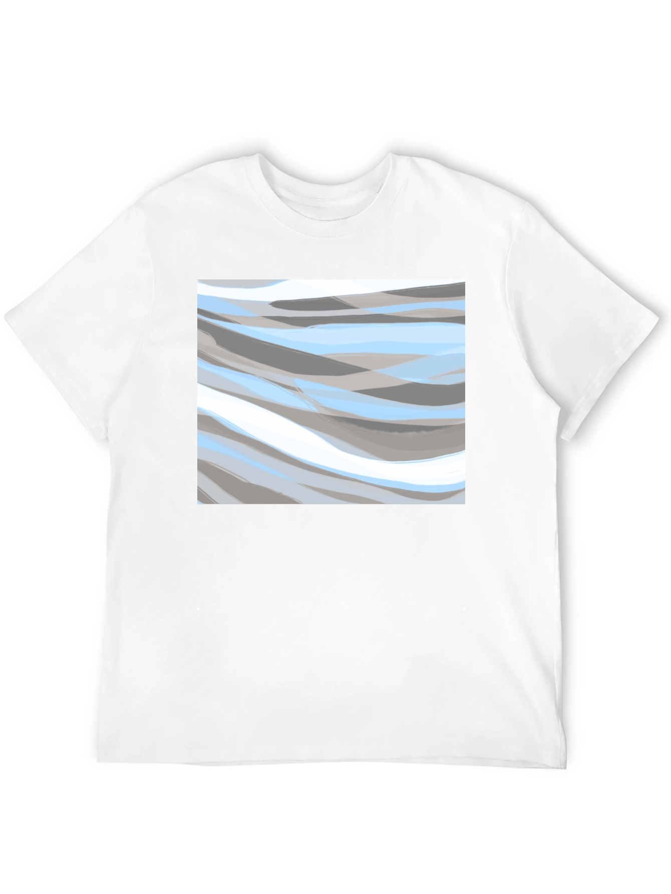 Abstract Wave Pattern Black T-Shirt