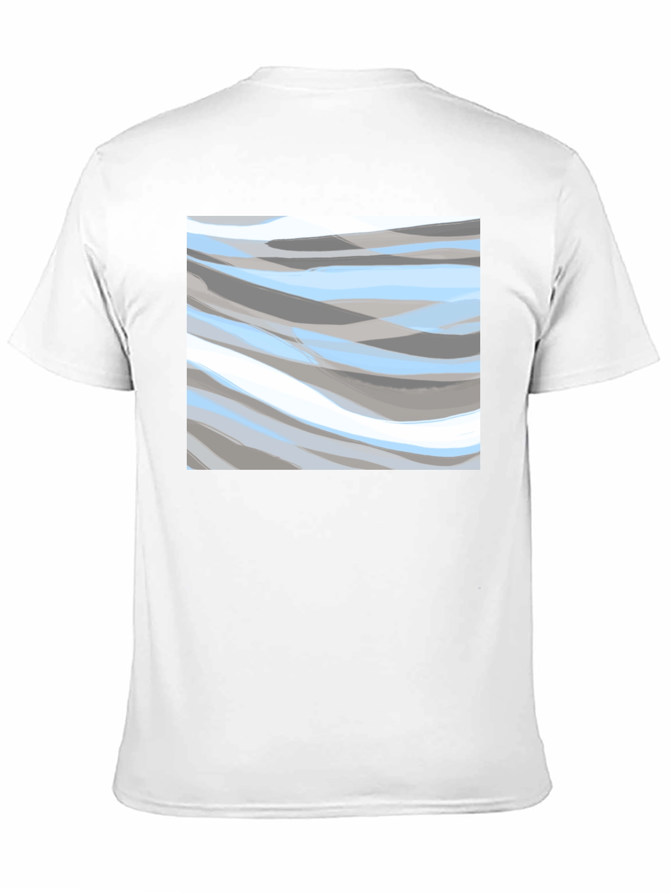 Abstract Wave Pattern Black T-Shirt