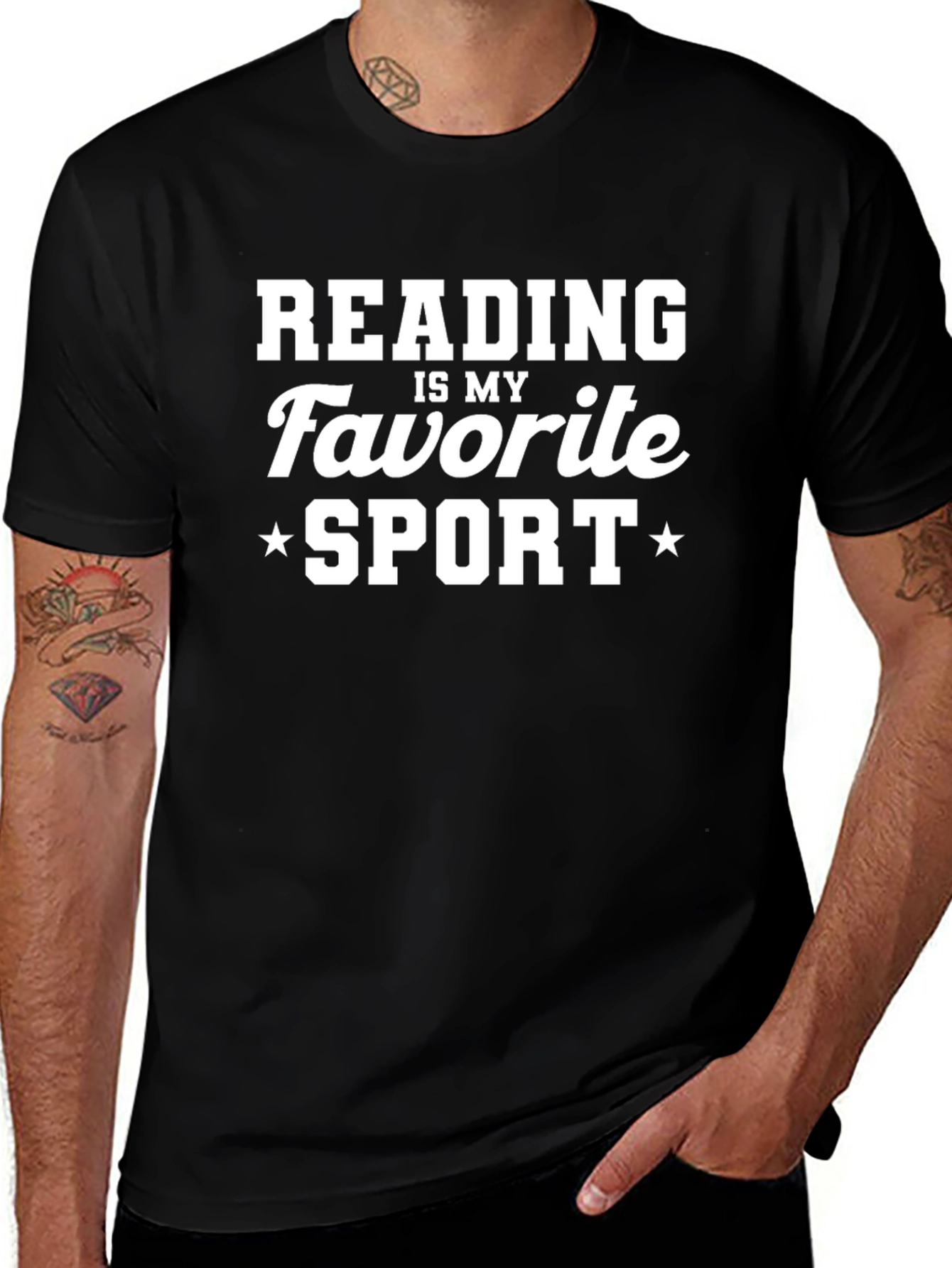 Reading Is My Favorite Sport Black T-Shirt