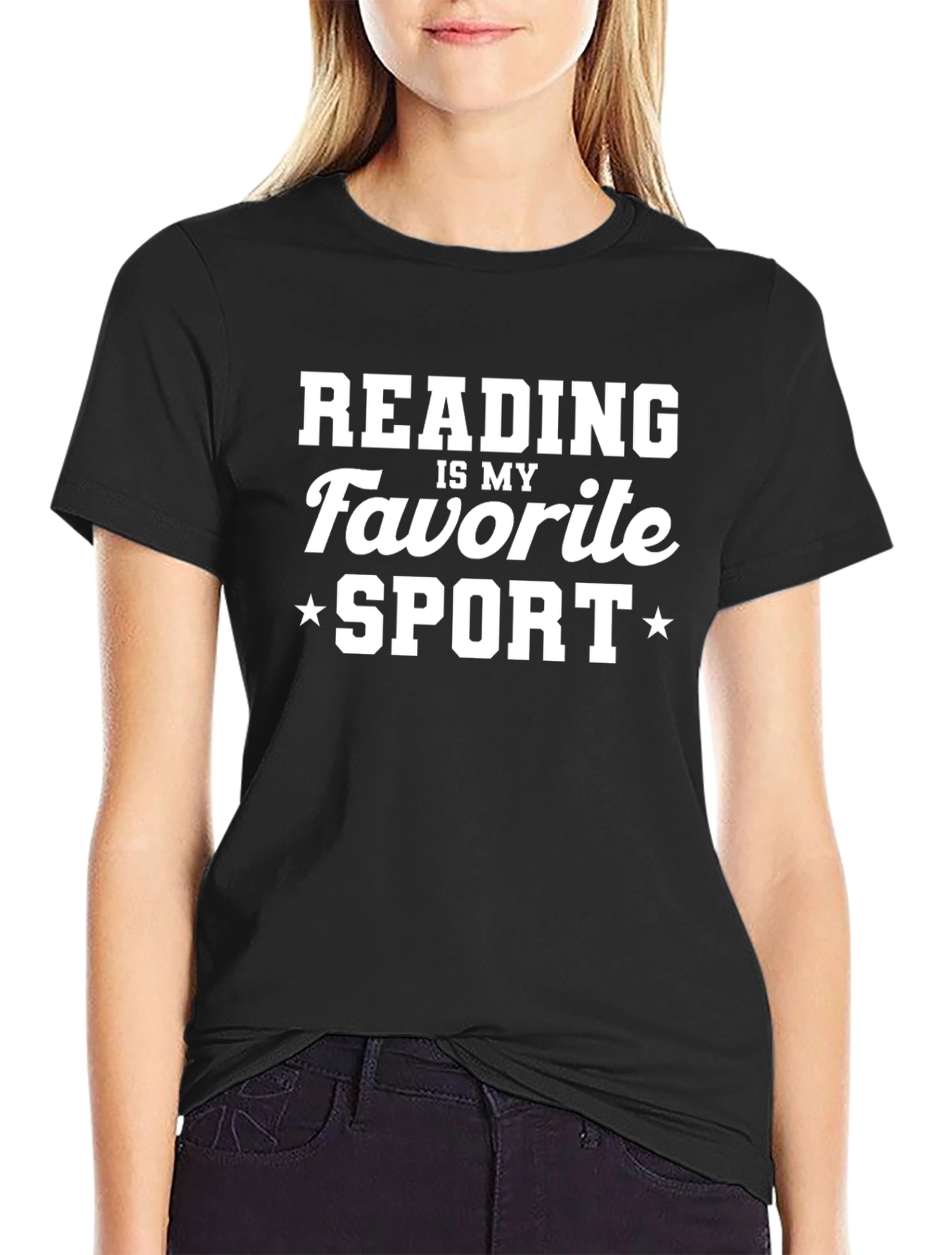 Reading Is My Favorite Sport Black T-Shirt