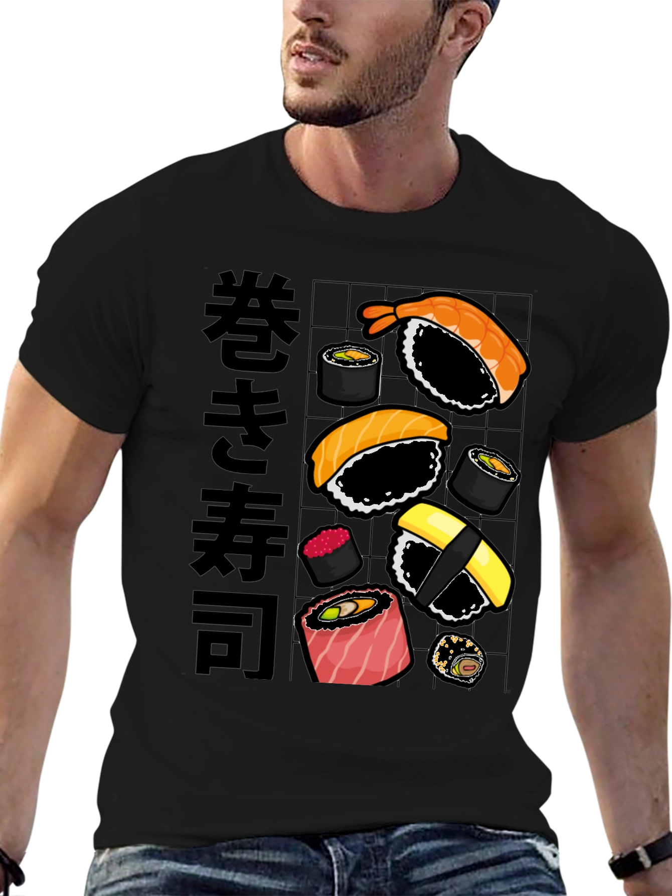 Sushi T-Shirt: Maki Rolls Graphic Tee Japanese Food Design