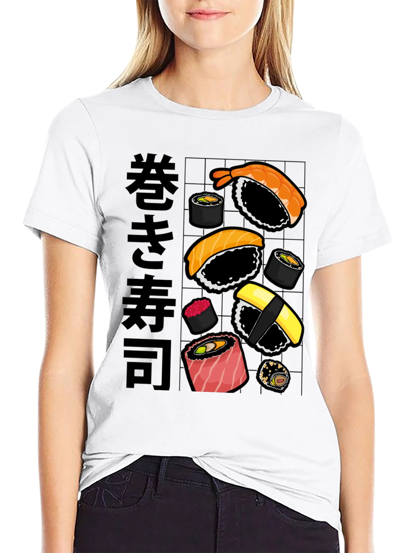 Sushi T-Shirt: Maki Rolls Graphic Tee Japanese Food Design