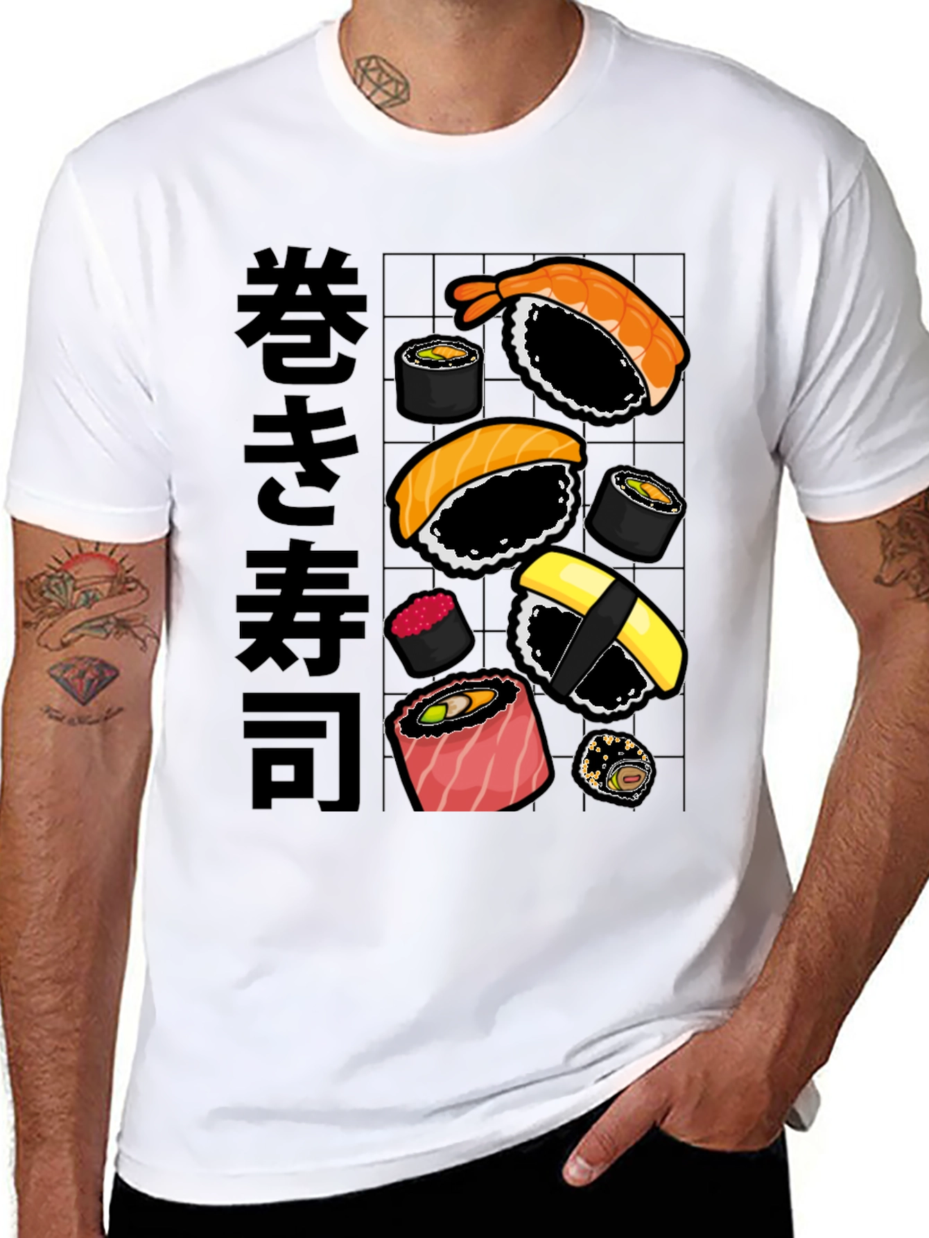 Sushi T-Shirt: Maki Rolls Graphic Tee Japanese Food Design