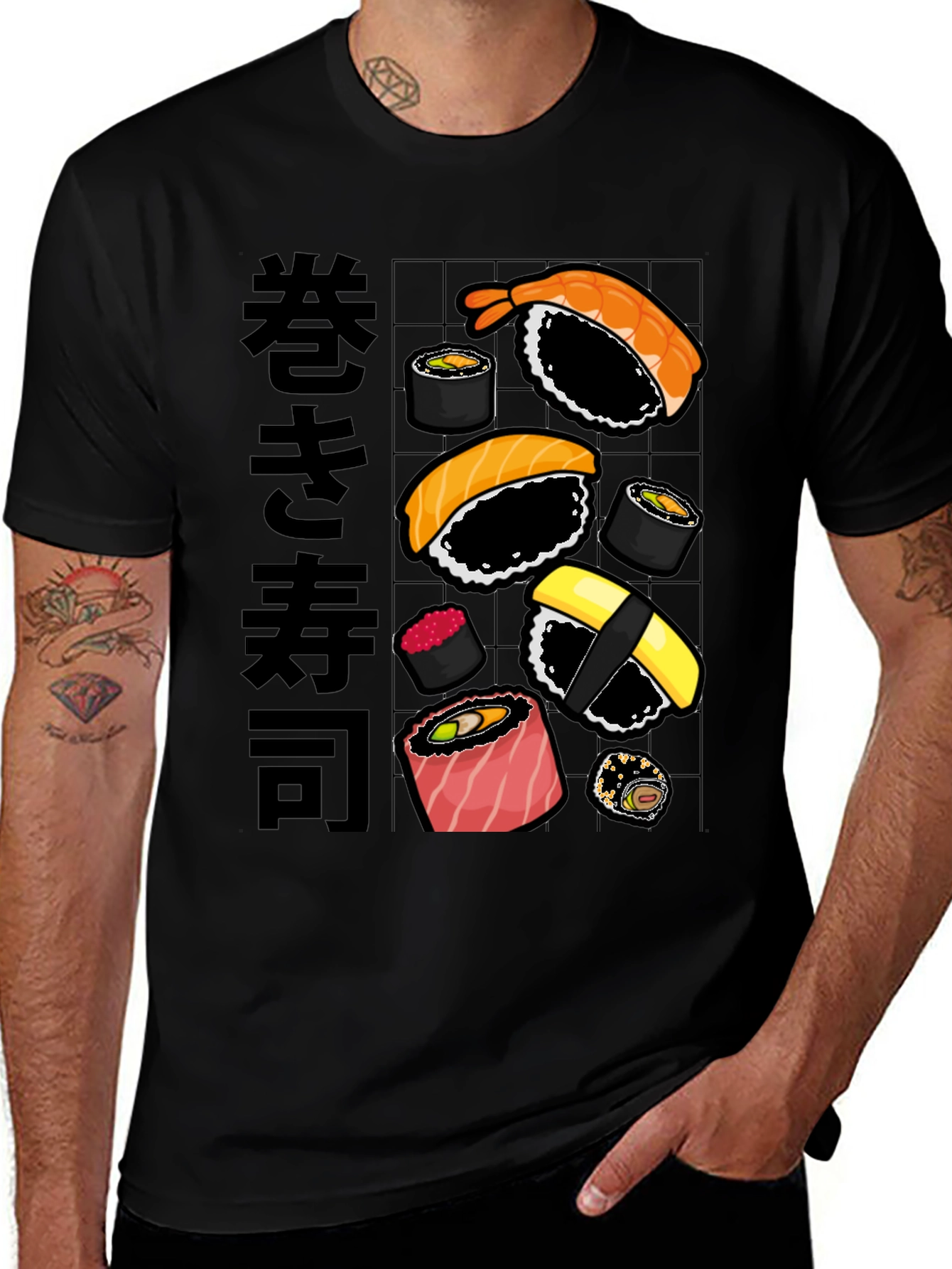 Sushi T-Shirt: Maki Rolls Graphic Tee Japanese Food Design