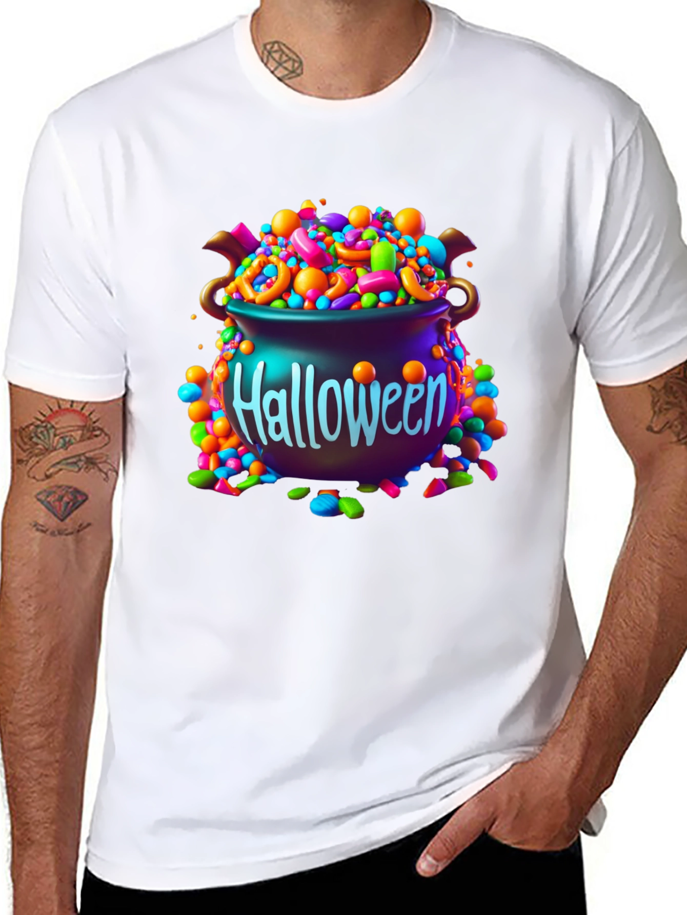 Halloween Candy Cauldron Graphic Tee