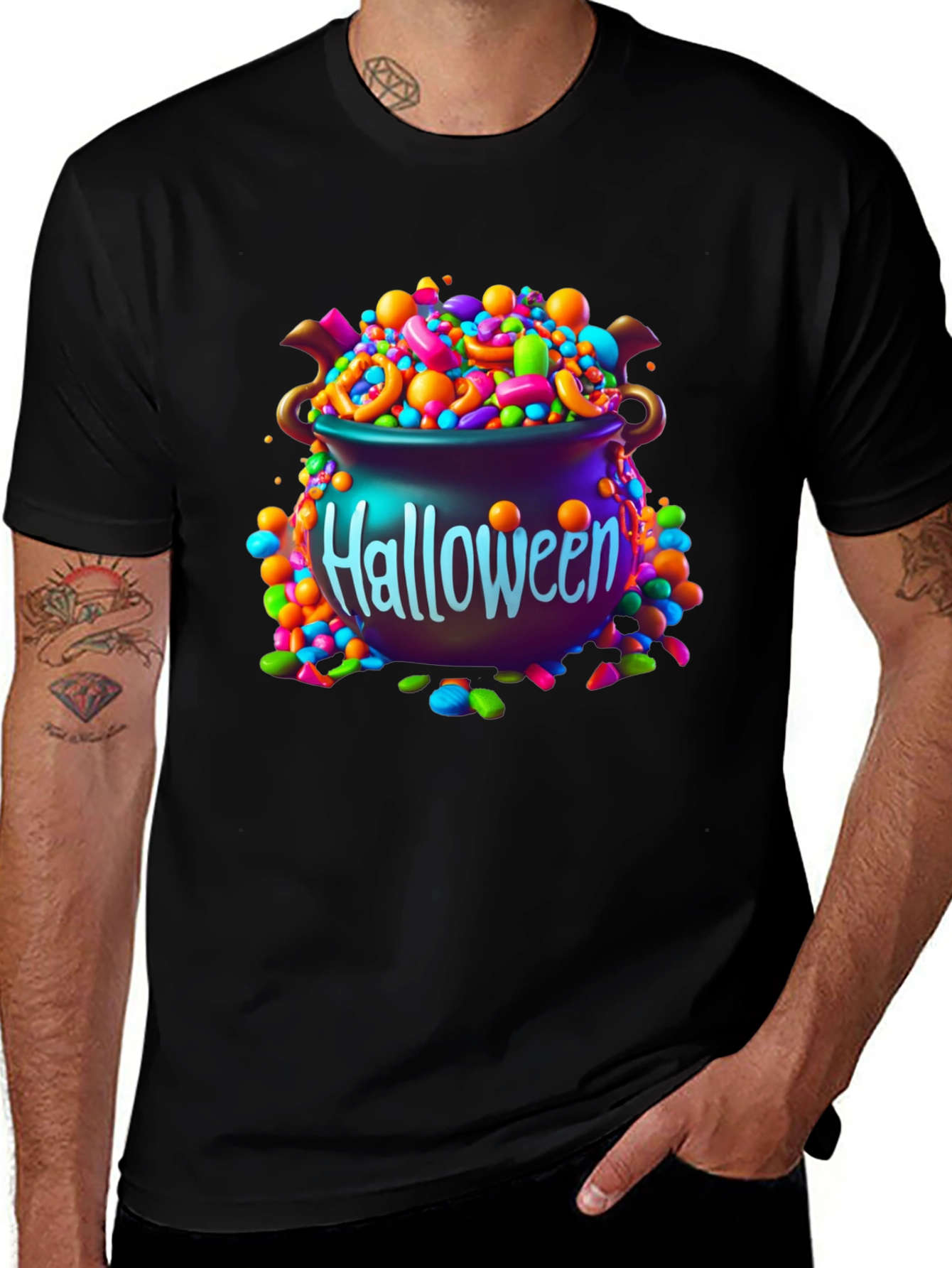 Halloween Candy Cauldron Graphic Tee