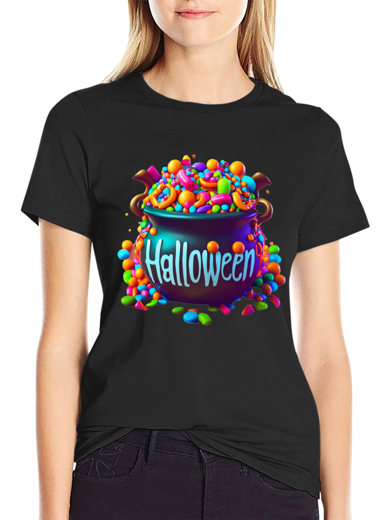 Halloween Candy Cauldron Graphic Tee
