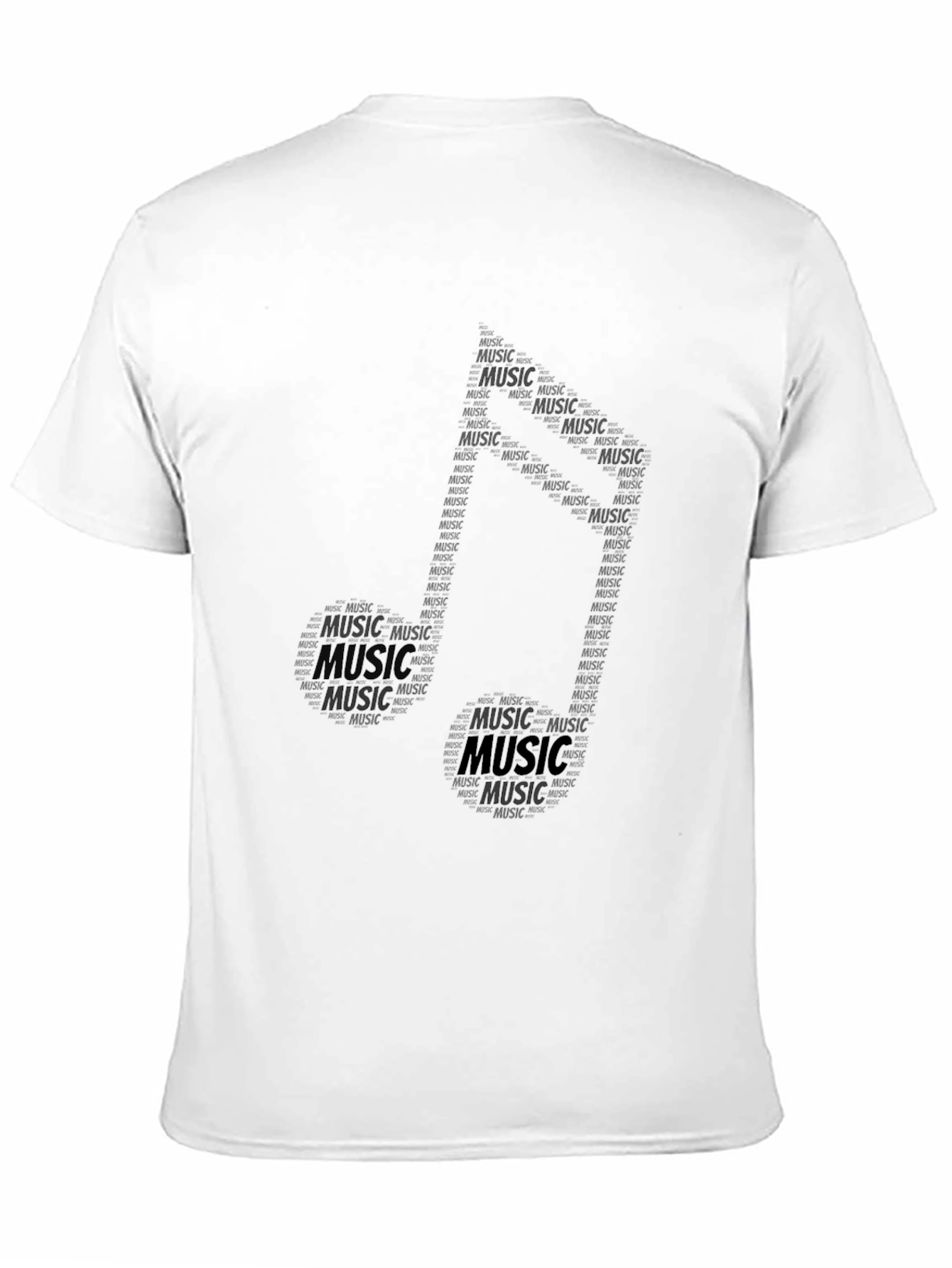Music Note Word Art Graphic Tee - Black