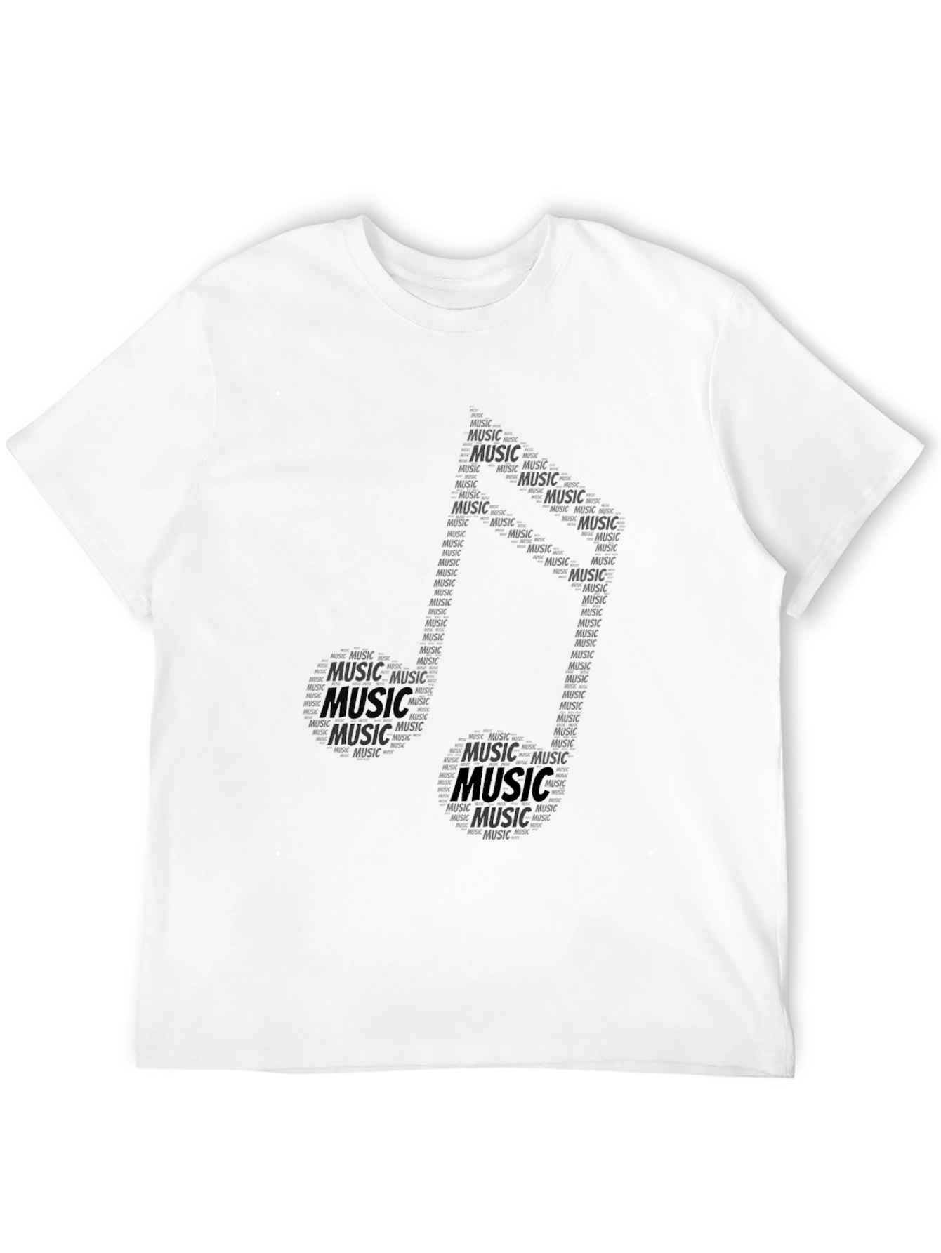 Music Note Word Art Graphic Tee - Black