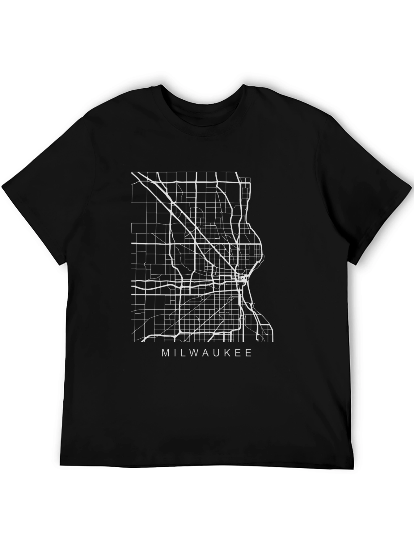 Milwaukee Map Graphic T-Shirt - City Streets Design