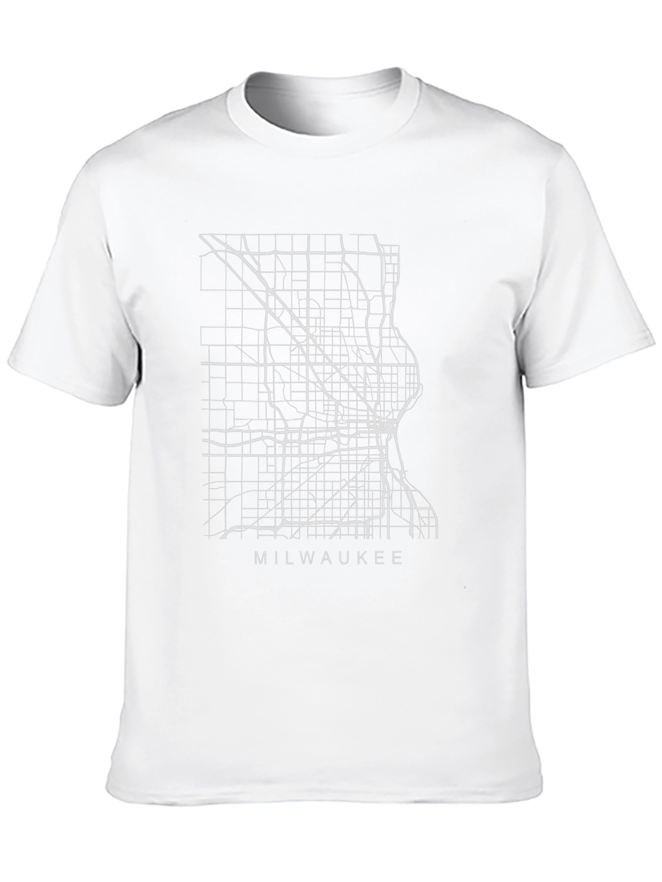 Milwaukee Map Graphic T-Shirt - City Streets Design
