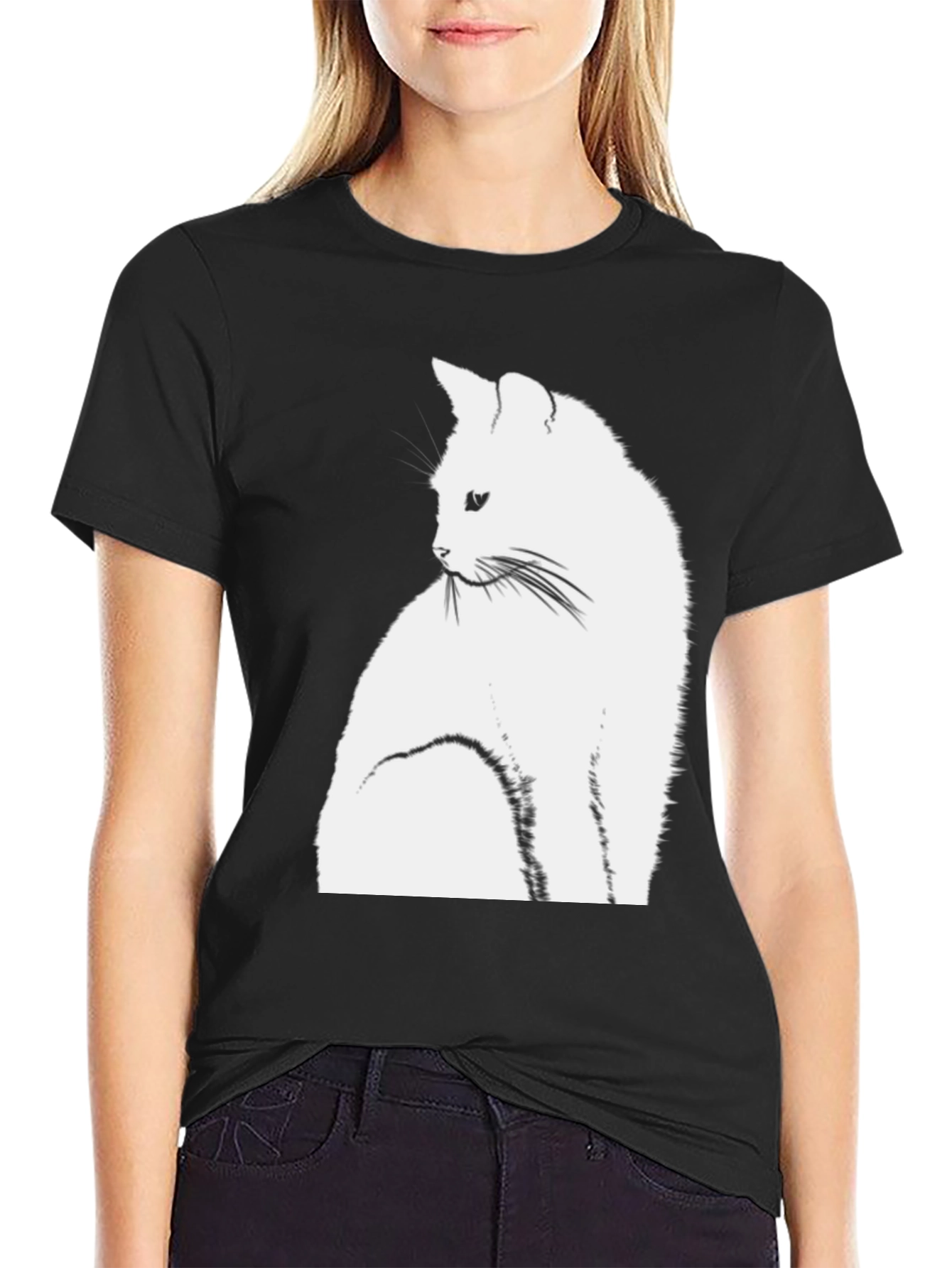 Cool Cat Graphic Tee - Stylish Black T-Shirt