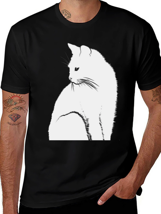 Cool Cat Graphic Tee - Stylish Black T-Shirt