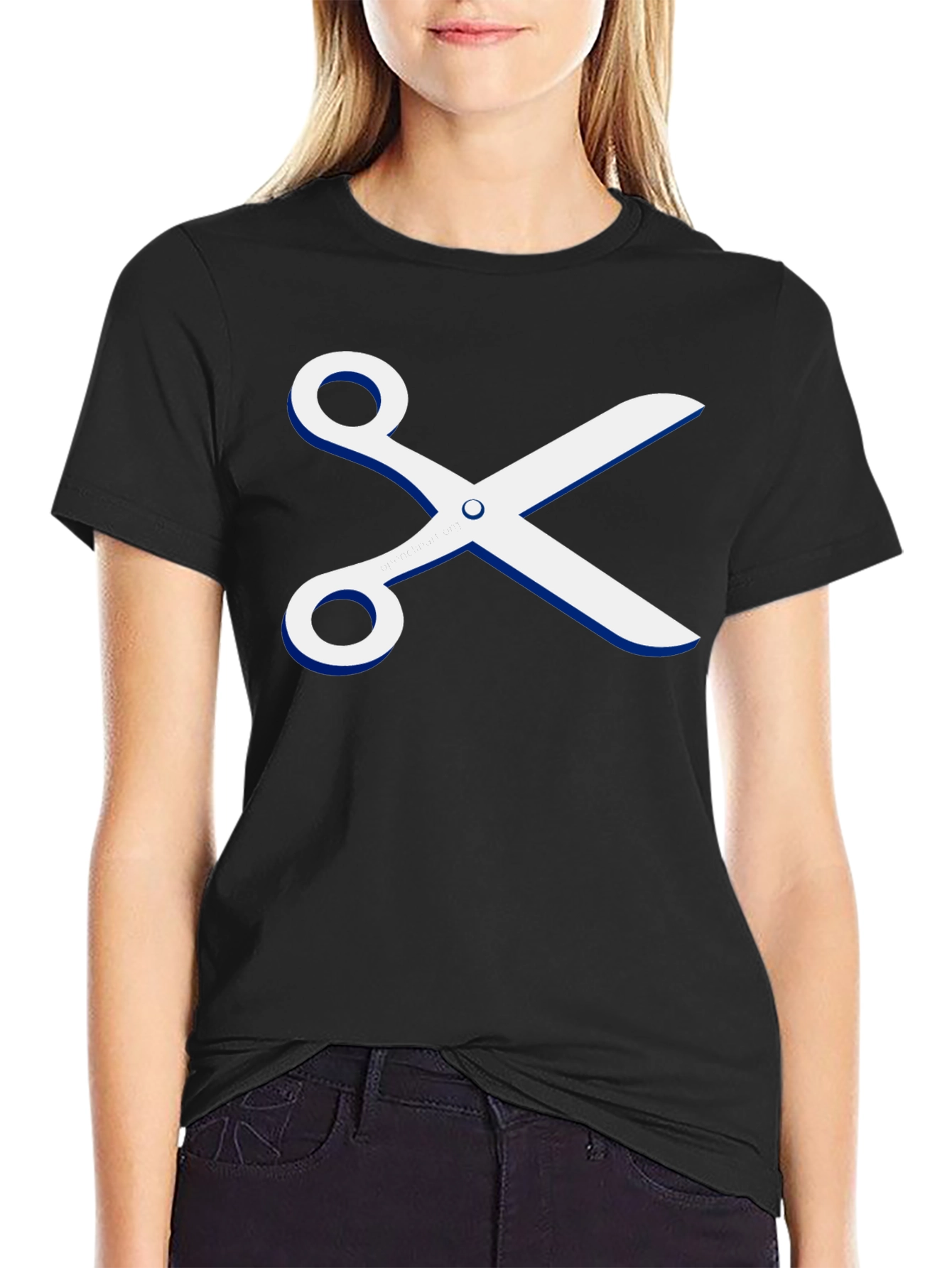 Scissors Graphic T-Shirt - Stylish Crew Neck Tee