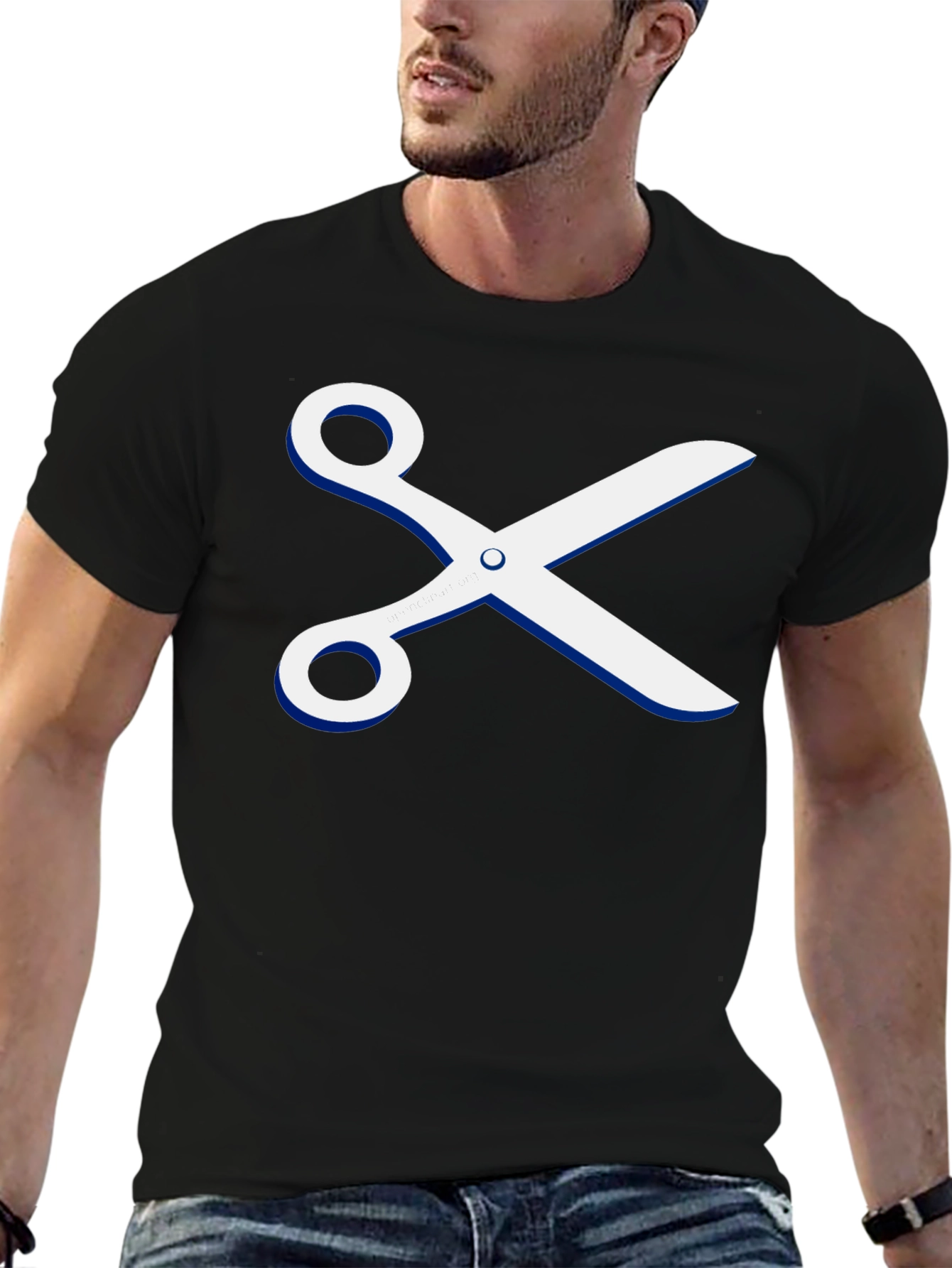 Scissors Graphic T-Shirt - Stylish Crew Neck Tee