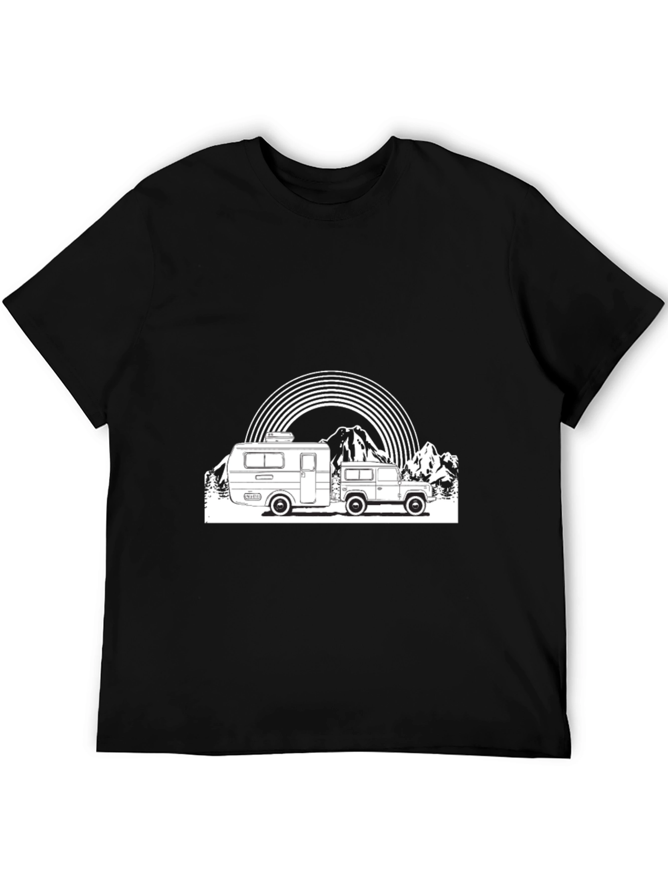 Retro Camper & Mountain Graphic T-Shirt