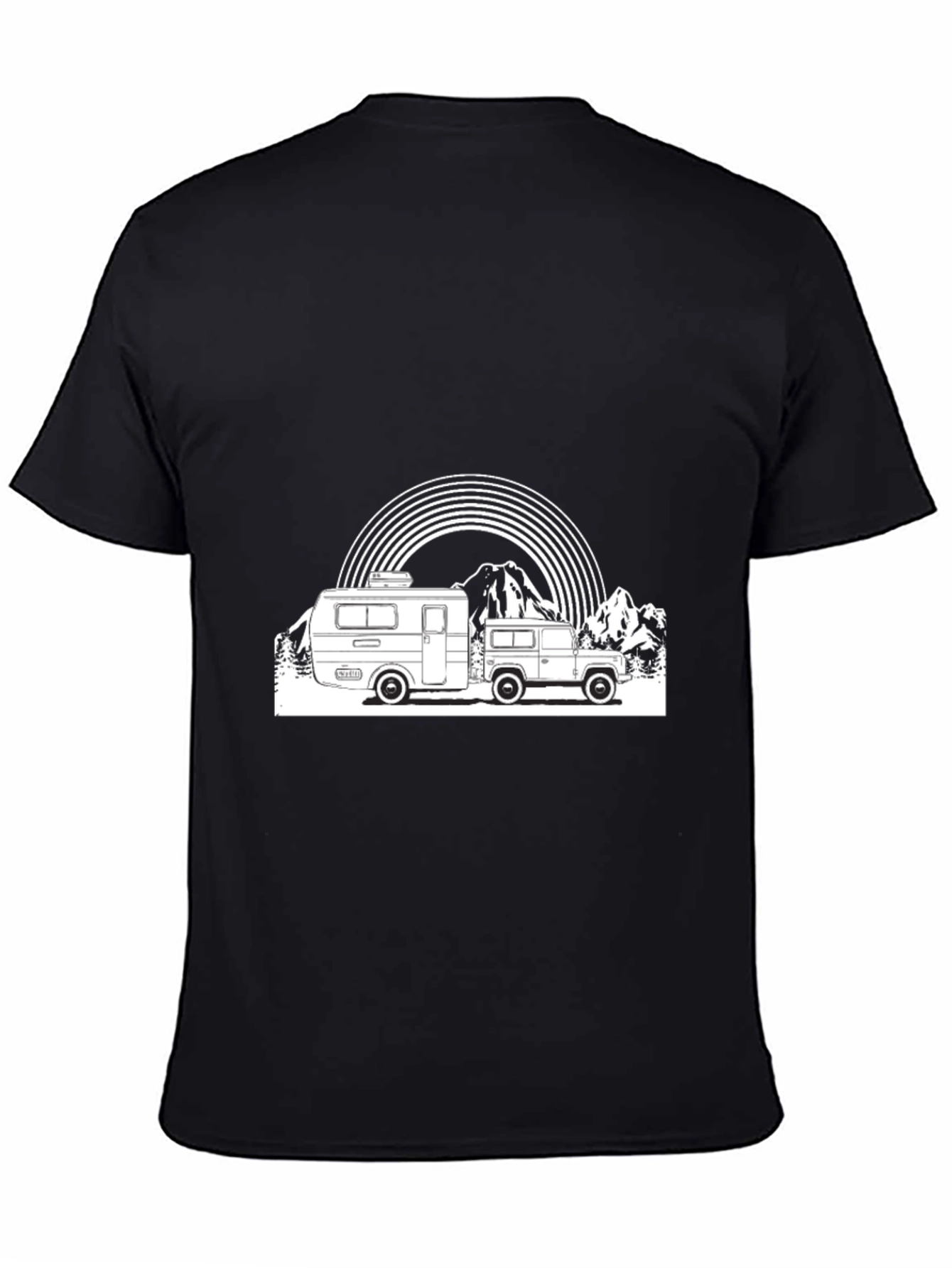 Retro Camper & Mountain Graphic T-Shirt