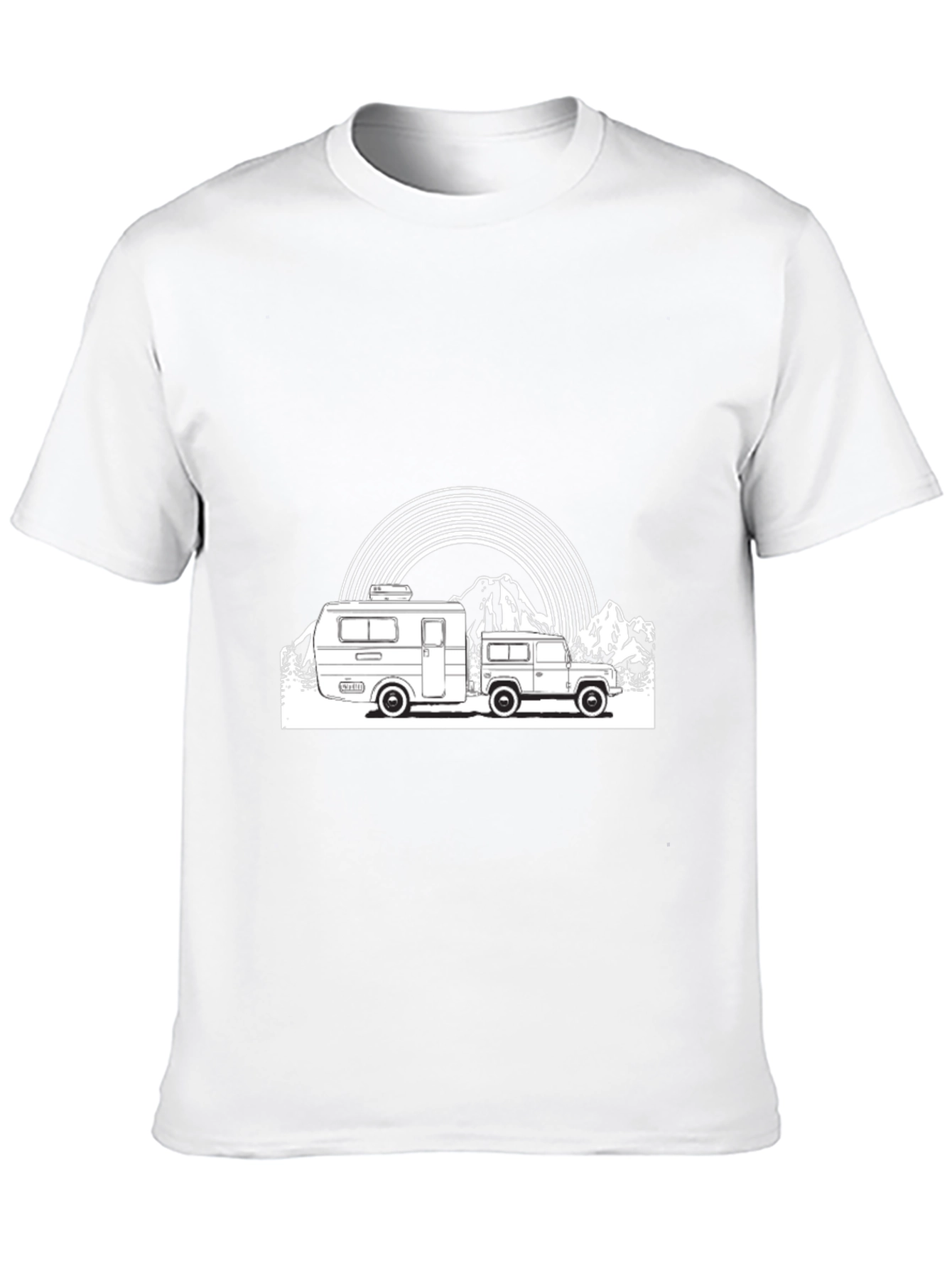 Retro Camper & Mountain Graphic T-Shirt