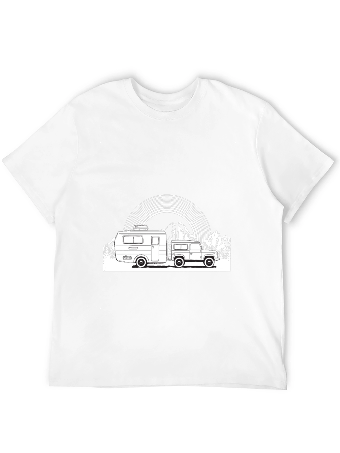 Retro Camper & Mountain Graphic T-Shirt