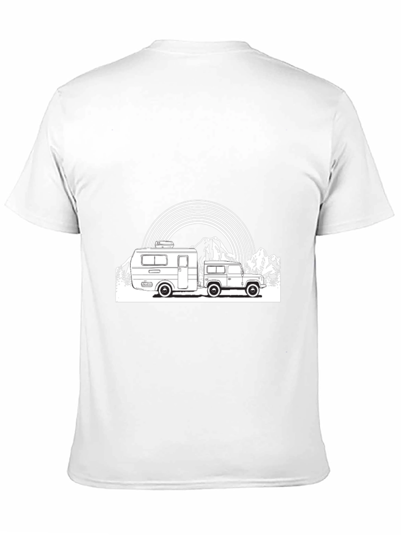 Retro Camper & Mountain Graphic T-Shirt
