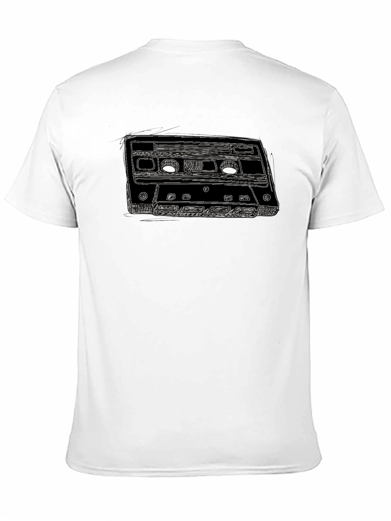 Retro Cassette Tape Graphic Tee - Black T-Shirt