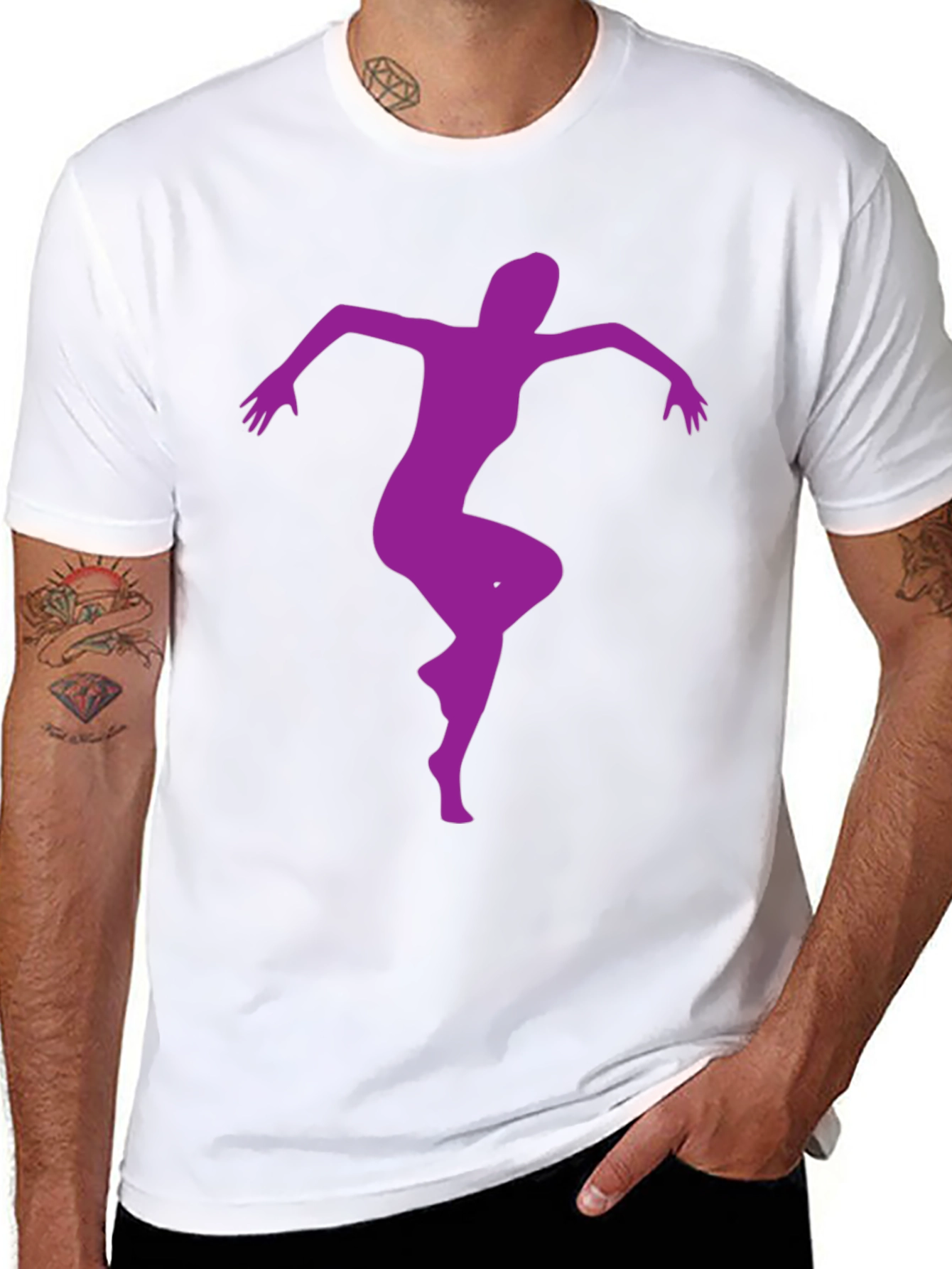 Dancing Woman Graphic Tee - Black