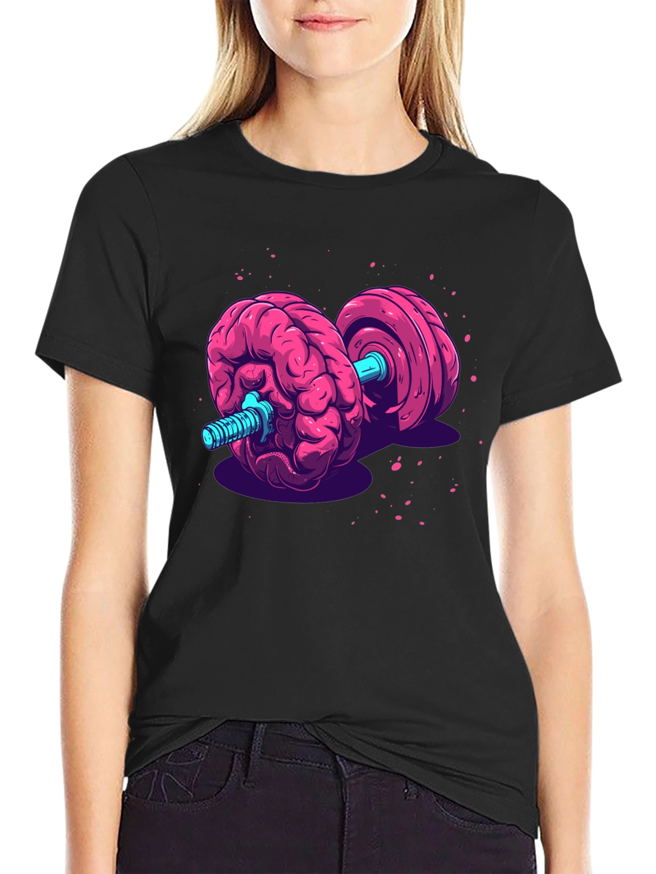 Brain Dumbbell Graphic Tee - Mental Strength