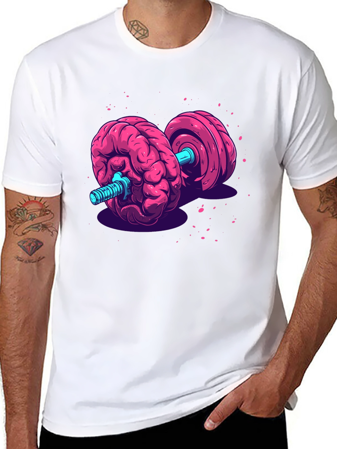 Brain Dumbbell Graphic Tee - Mental Strength