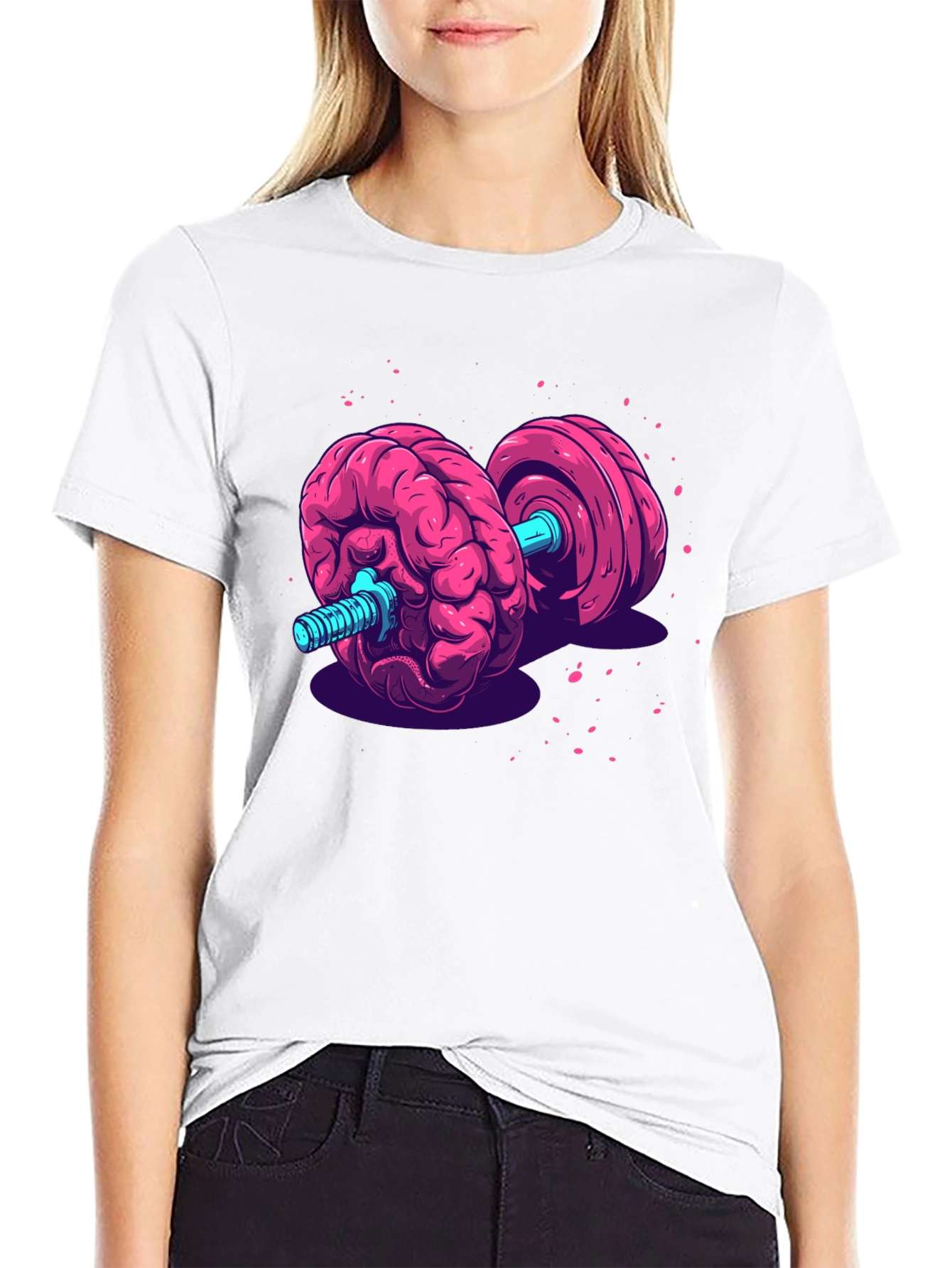 Brain Dumbbell Graphic Tee - Mental Strength