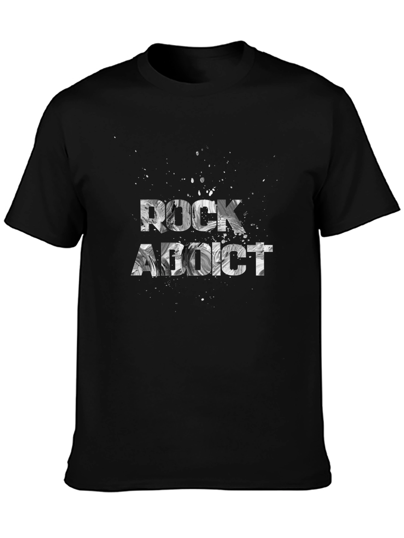 Rock Addict Graphic Print Black T-Shirt