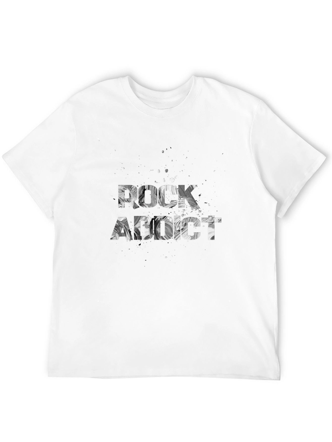 Rock Addict Graphic Print Black T-Shirt