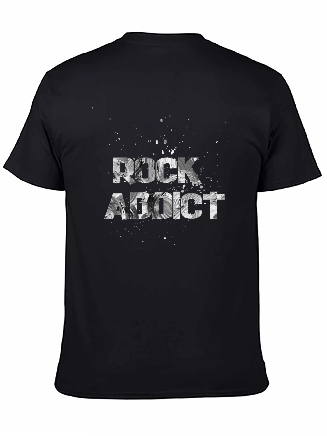 Rock Addict Graphic Print Black T-Shirt