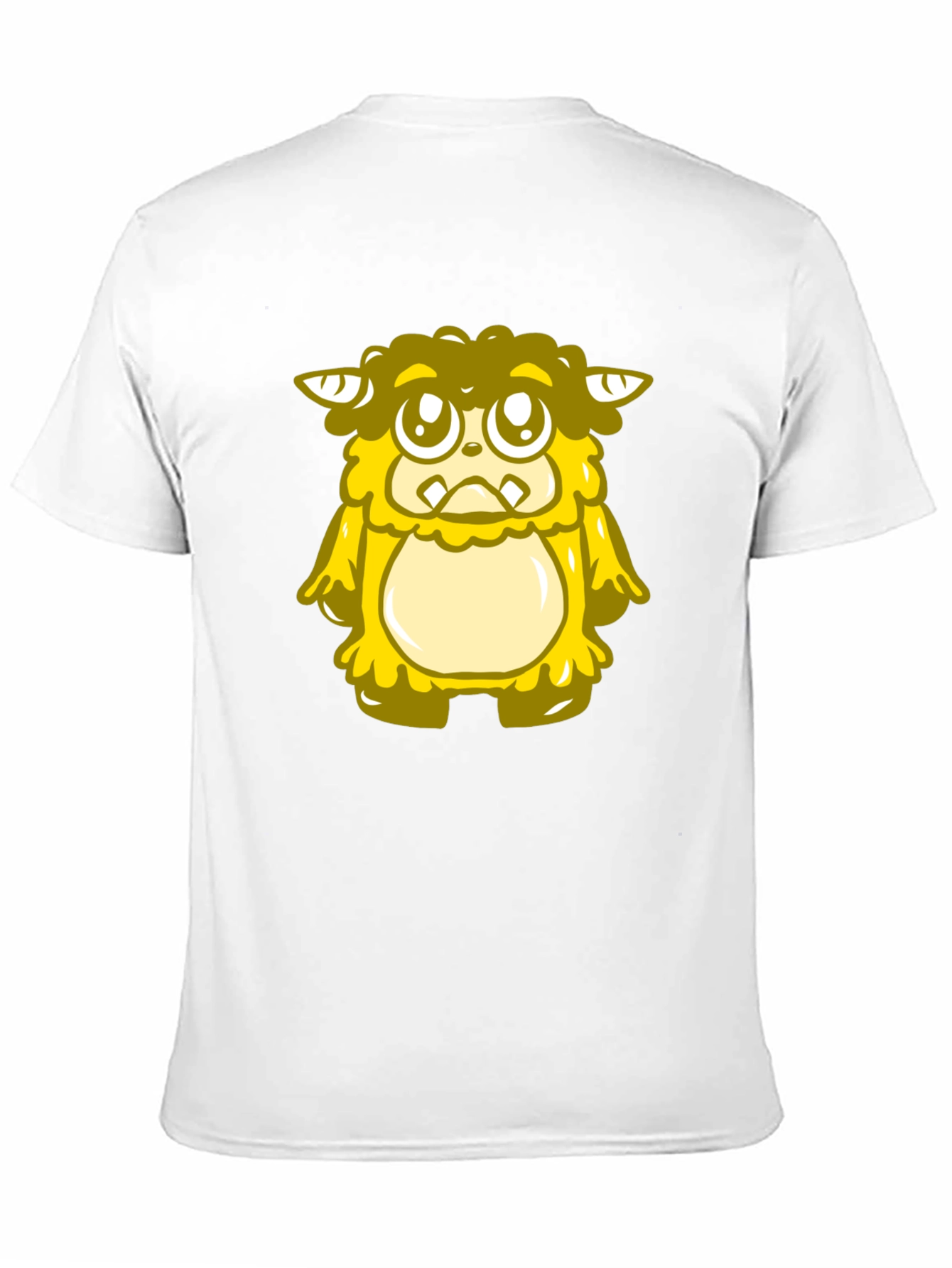 Cute Yellow Monster Graphic T-Shirt - Black