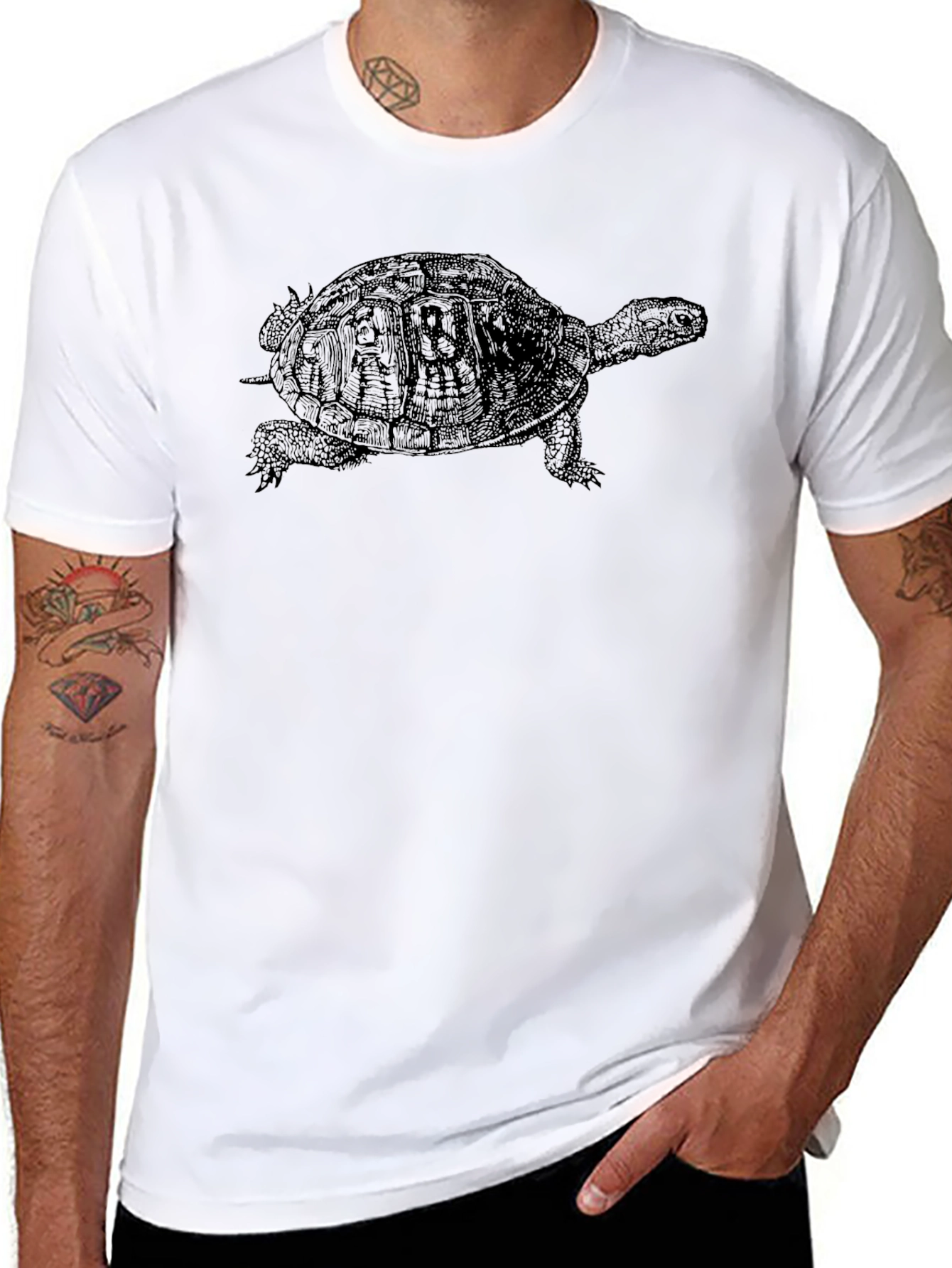 Turtle Graphic Tee - Black Comfort Fit Shirt