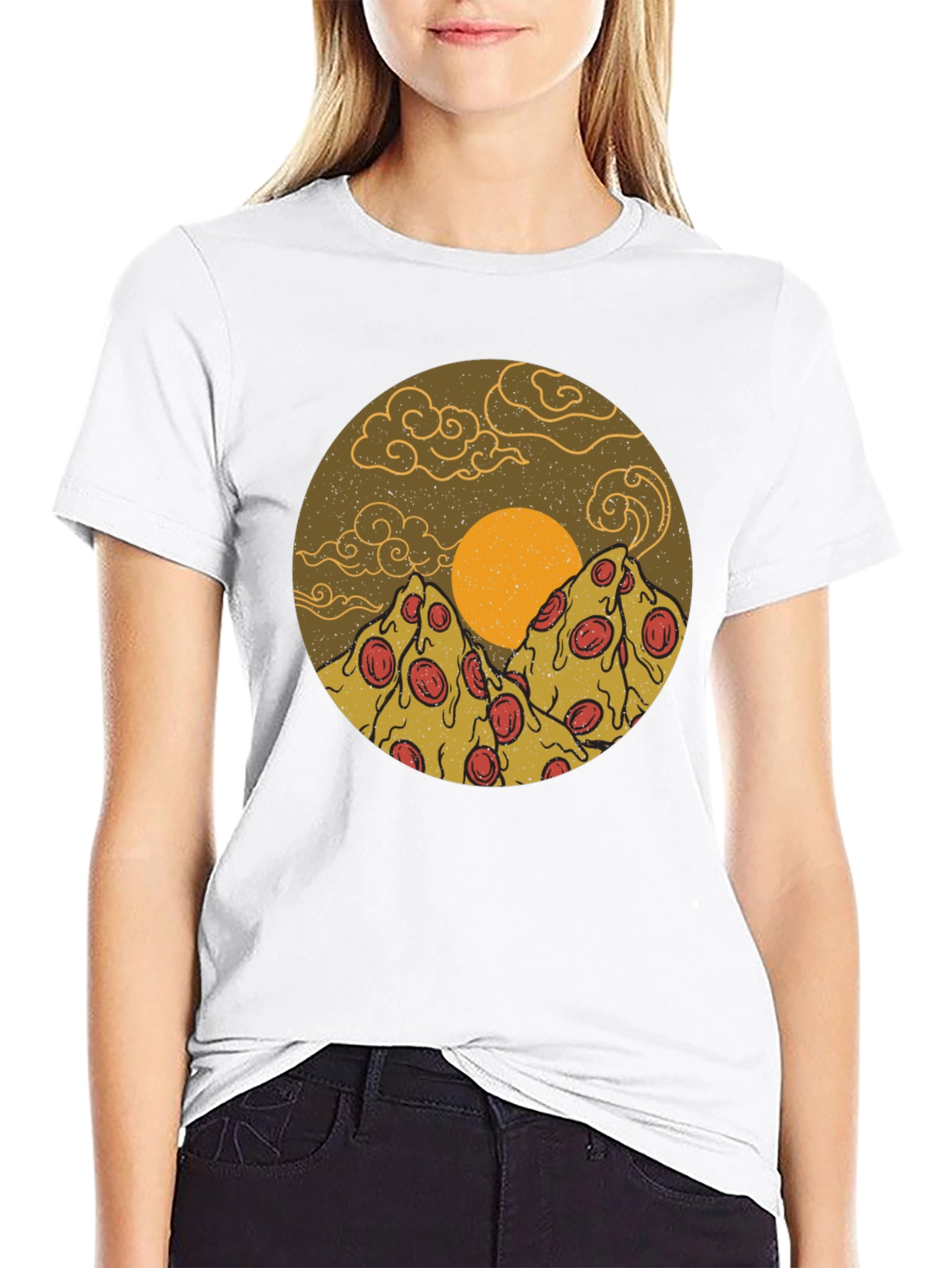 Pizza Mountain Graphic Tee - Novelty Design