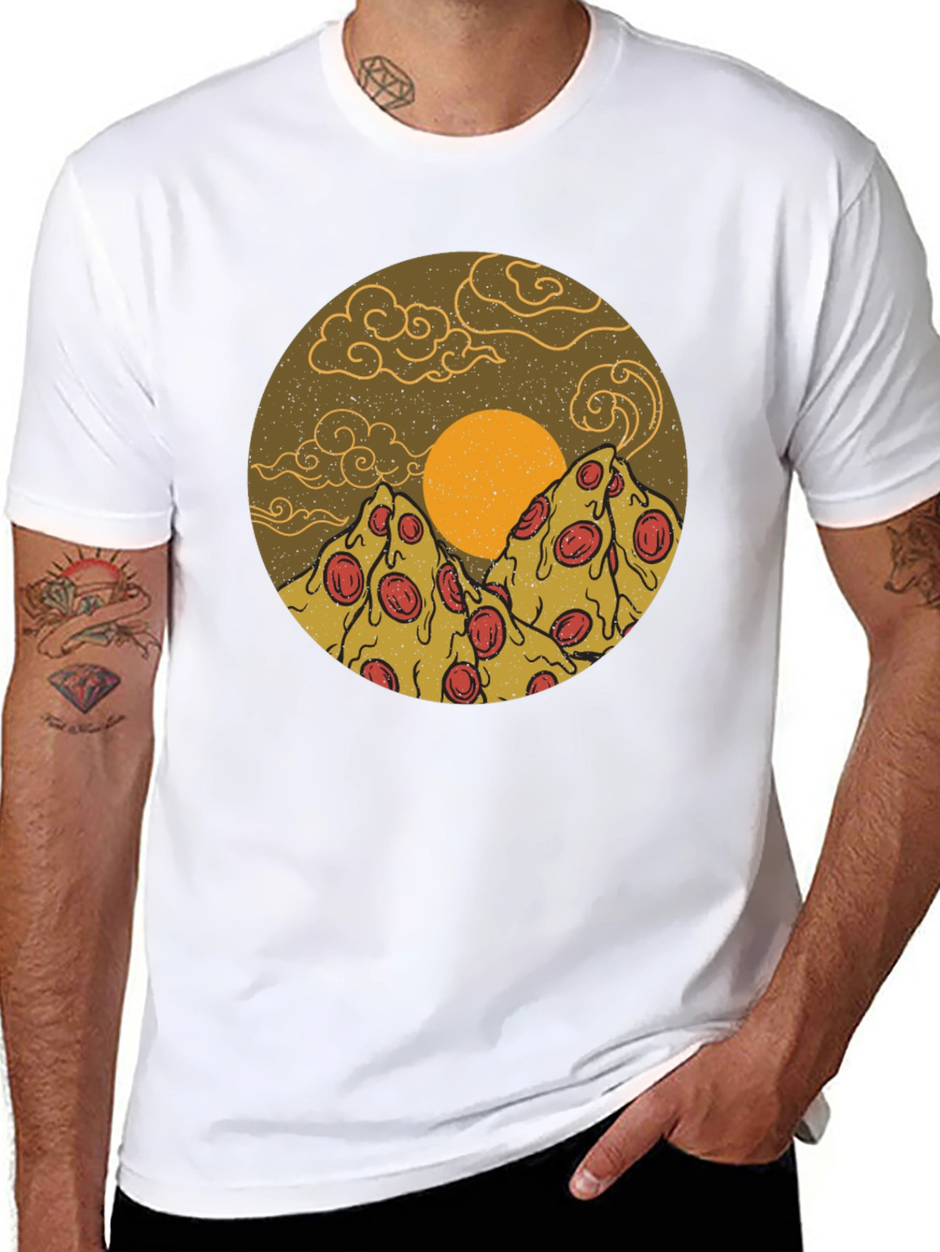Pizza Mountain Graphic Tee - Novelty Design