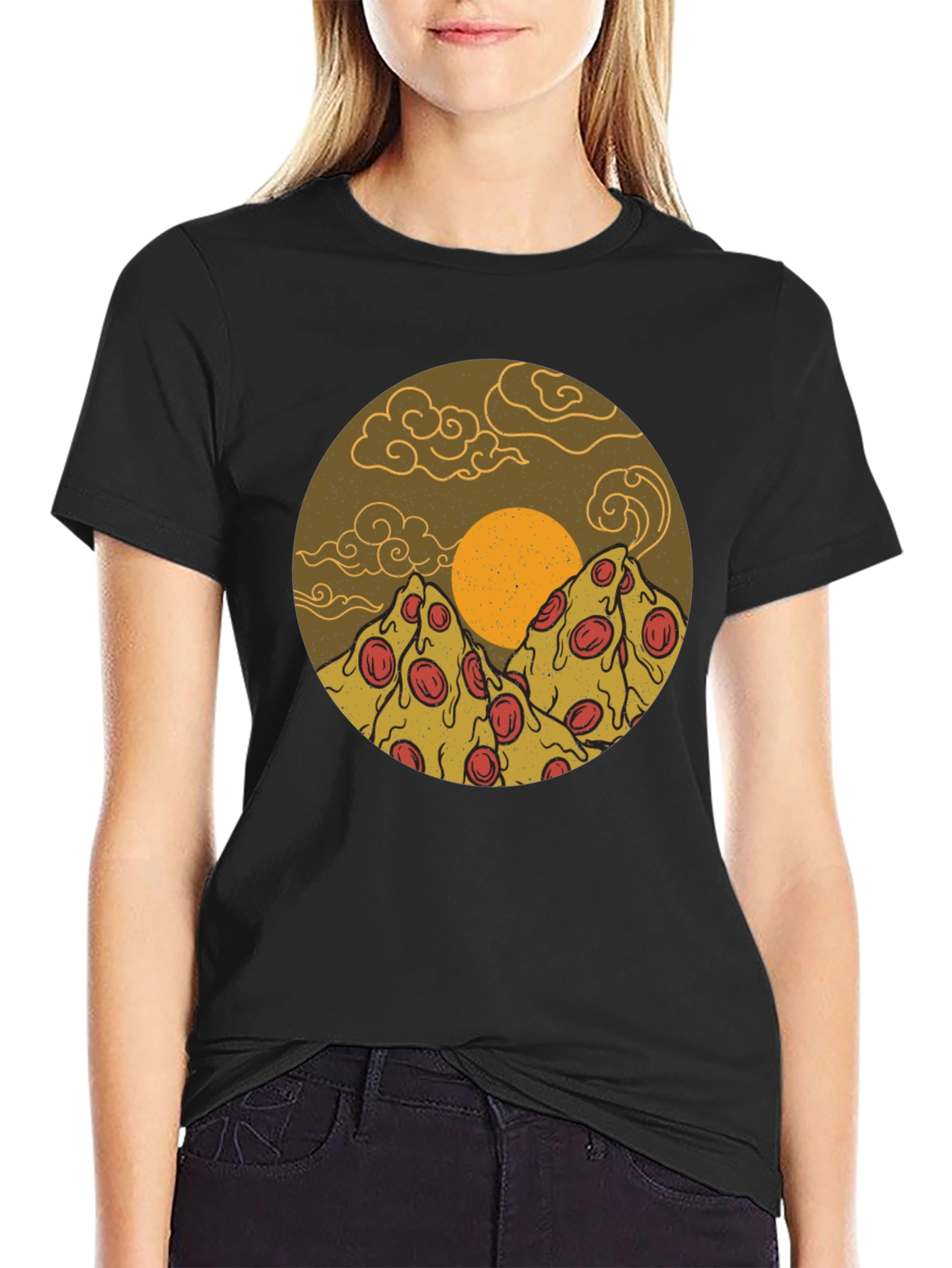 Pizza Mountain Graphic Tee - Novelty Design